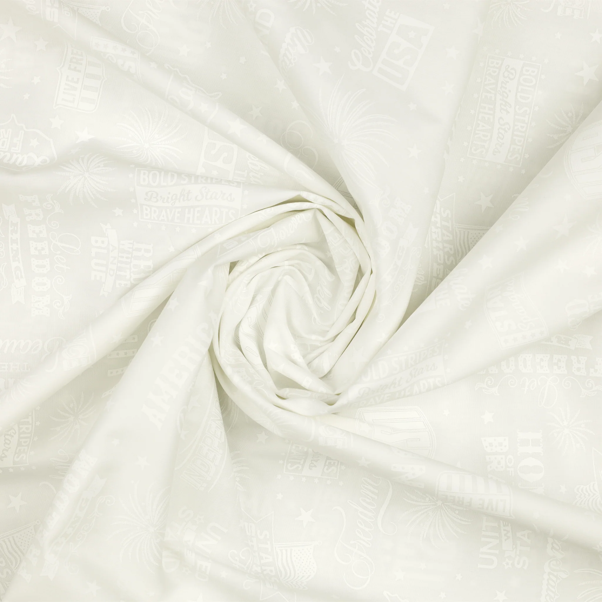 Liberty Whites Fabric Collection - Patriotic Words White - Image 2
