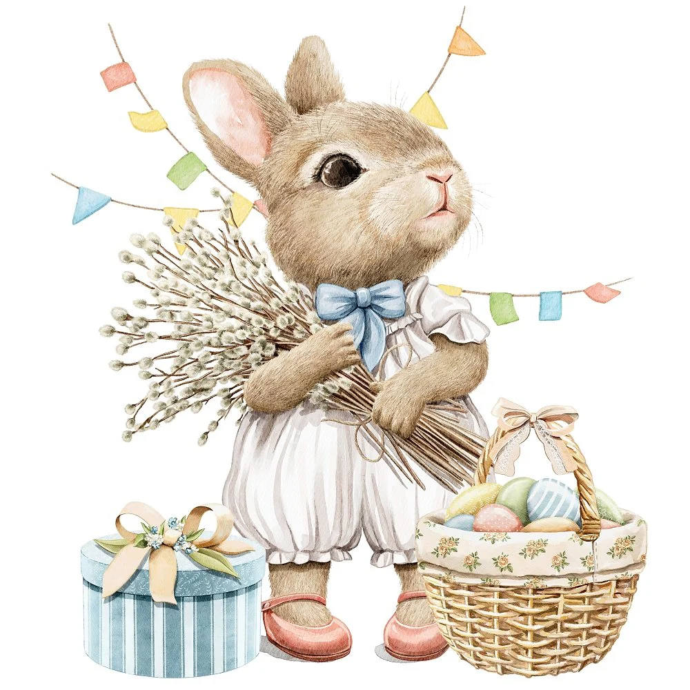 Little Critters Easter Baby Rabbit Fabric Panel
