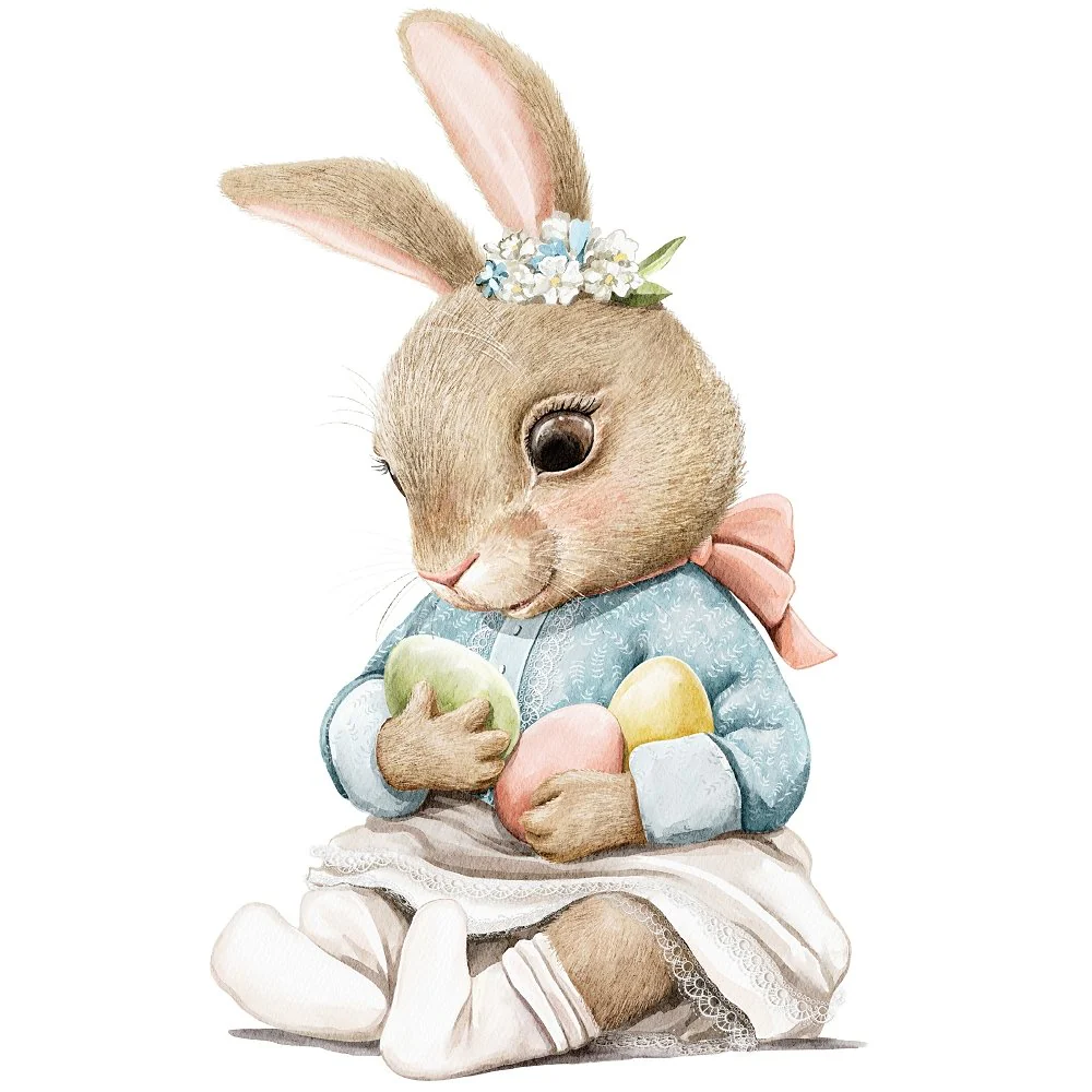 Little Critters Easter Baby Rabbit Girl Fabric Panel