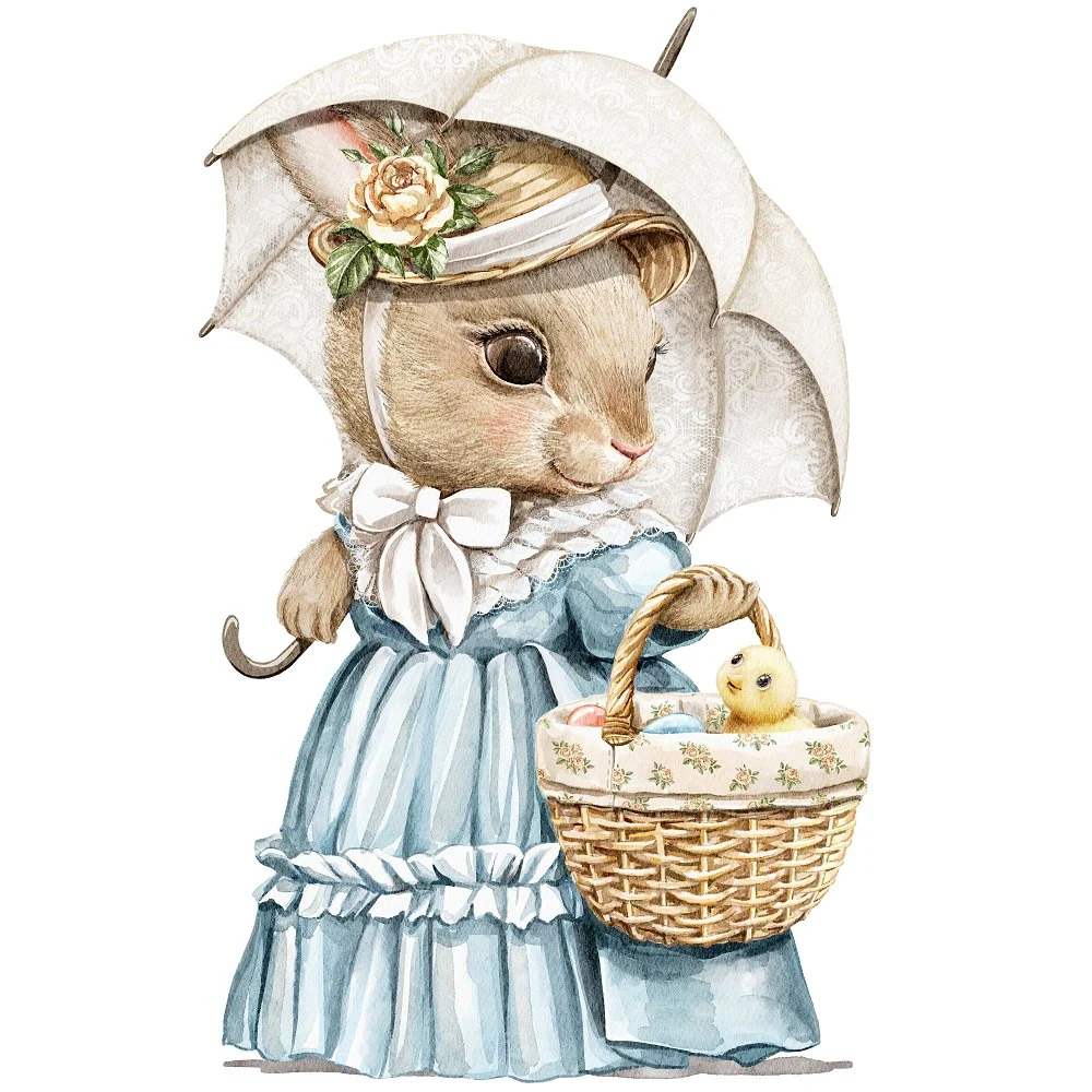 Little Critters Easter Lady Rabbit Fabric Panel