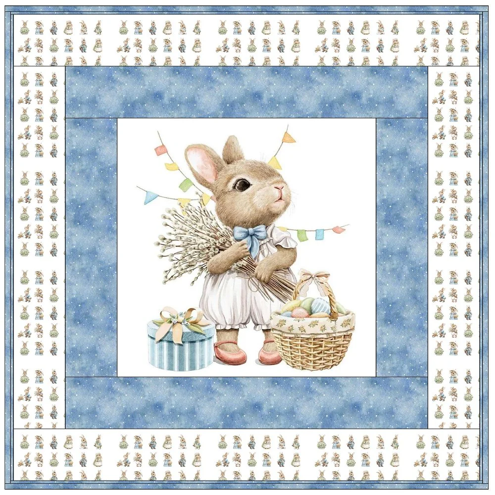 Little Critters Easter Rabbit Family Wall Hanging 42" x 42" - Image 2