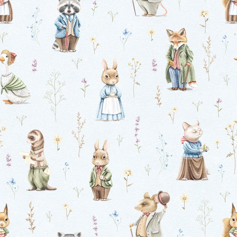 Little Critters Floral Allover Fabric - Blue