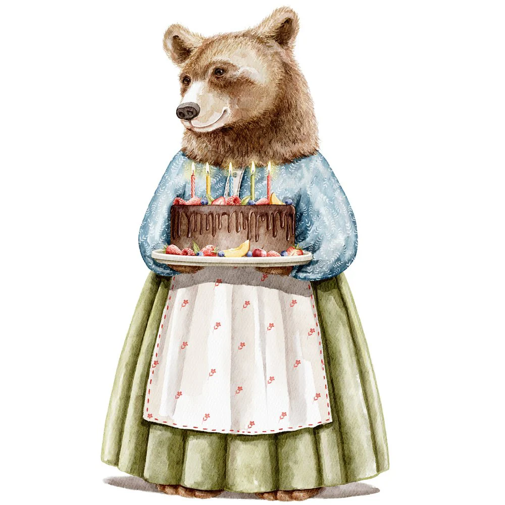 Little Critters It's a Party! Momma Bear Fabric Panel