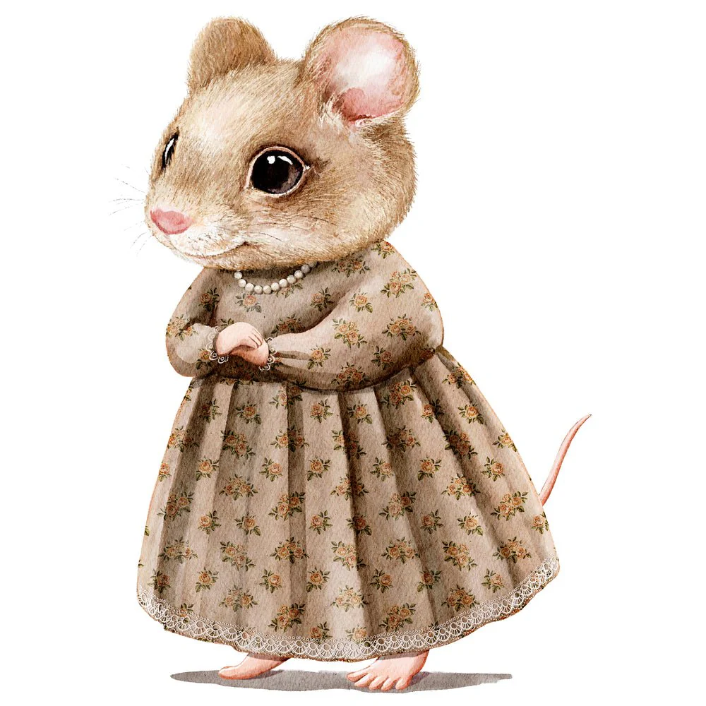 Little Critters It's a Party! Mouse in Dress Fabric Panel
