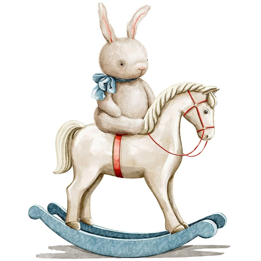 Little Critters It's a Party! Toy on Rocking Horse Fabric Panel