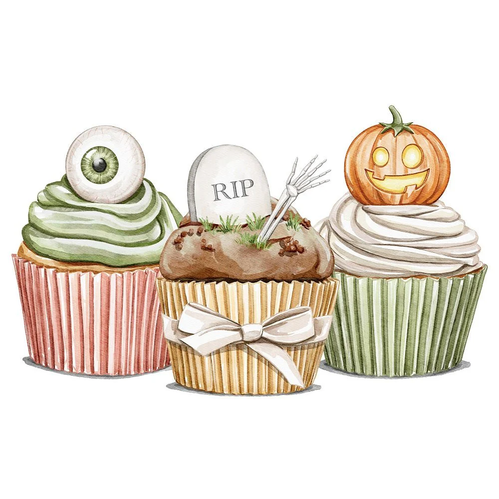 Little Critters Spooky Halloween Cupcakes Fabric Panel