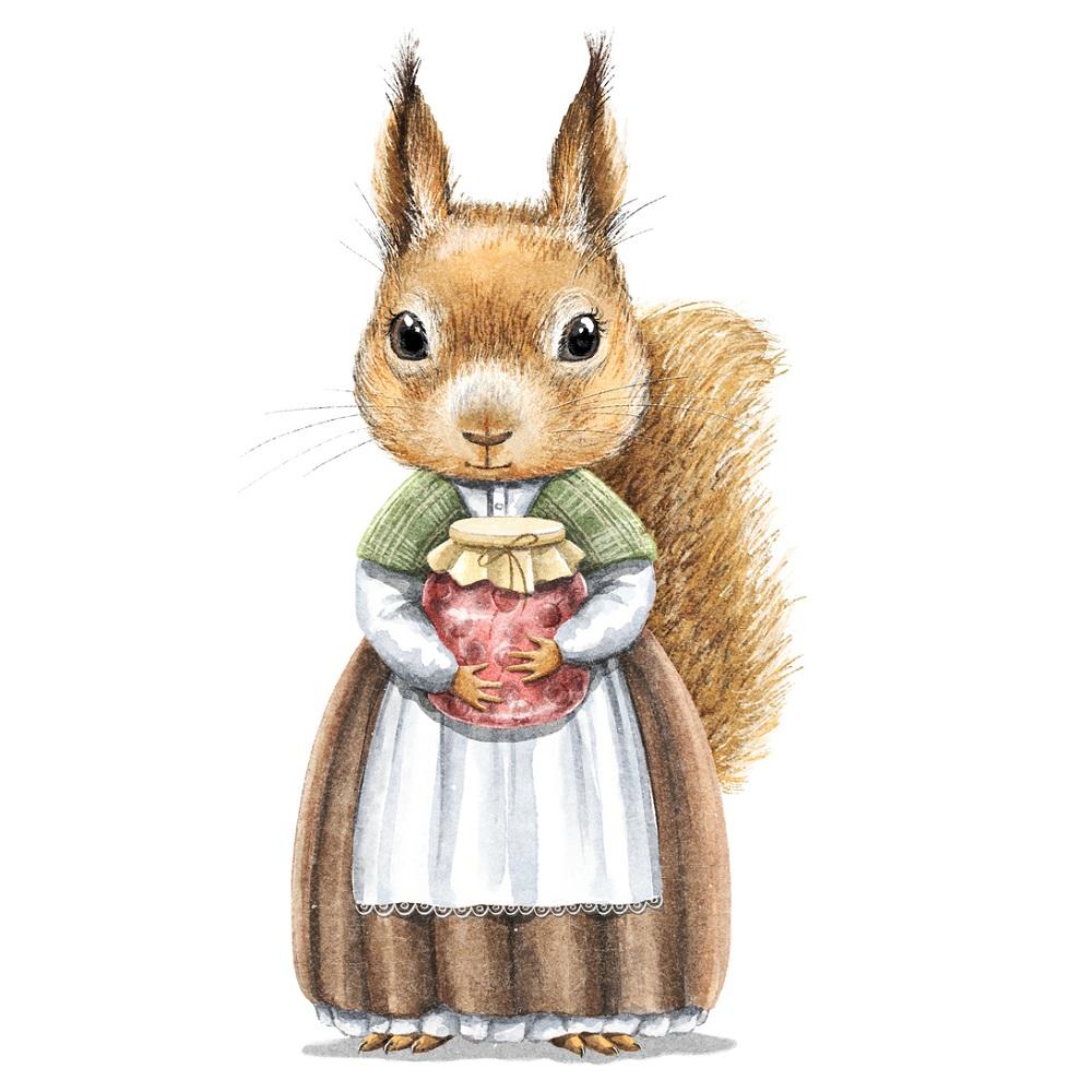 Little Critters Squirrel in Dress Fabric Panel