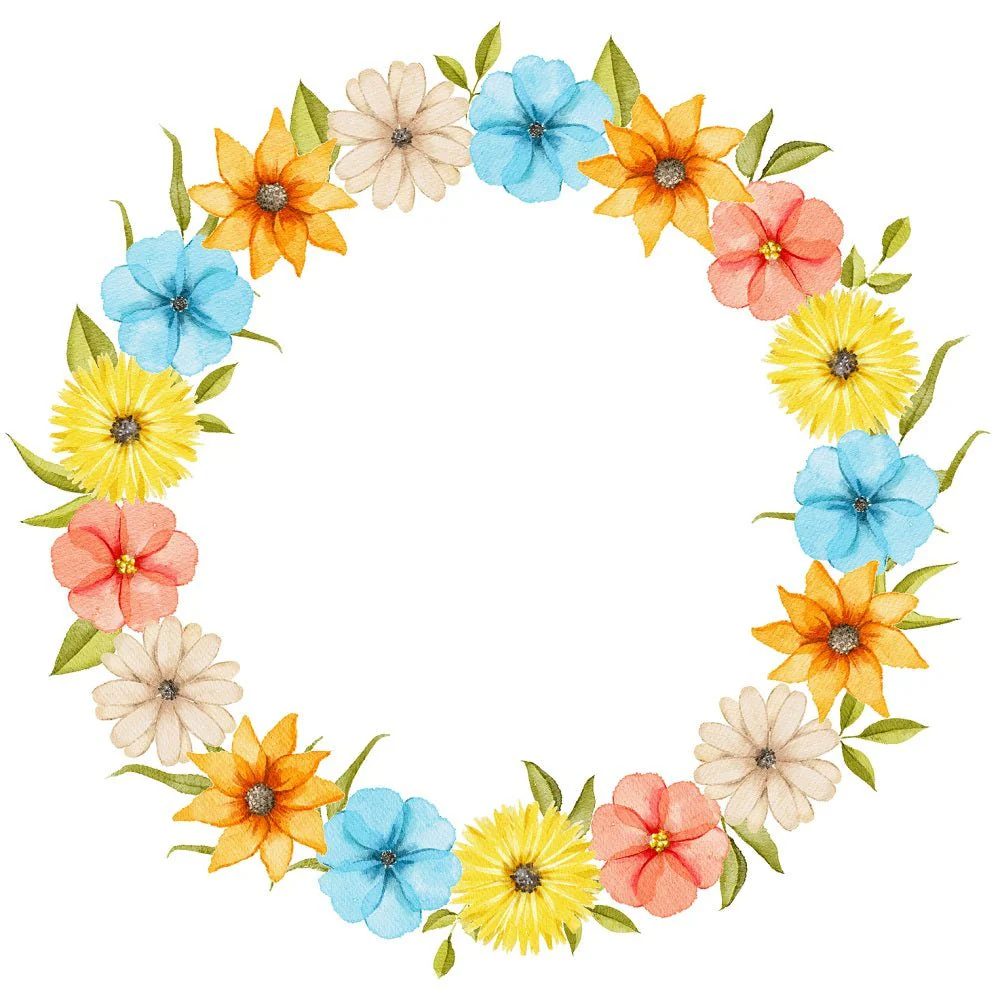 Little Critters Summer Fun Floral Wreath Fabric Panel