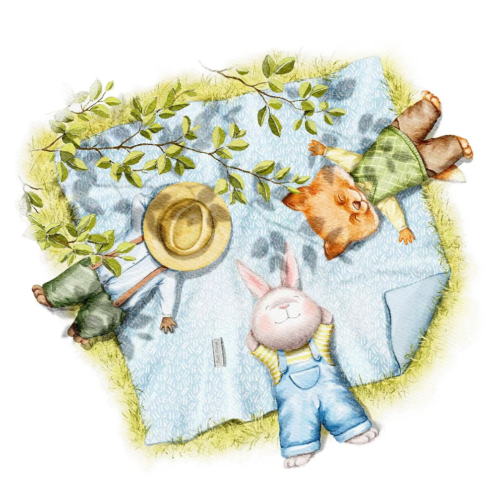 Little Critters Summer Fun Scene #4 Fabric Panel