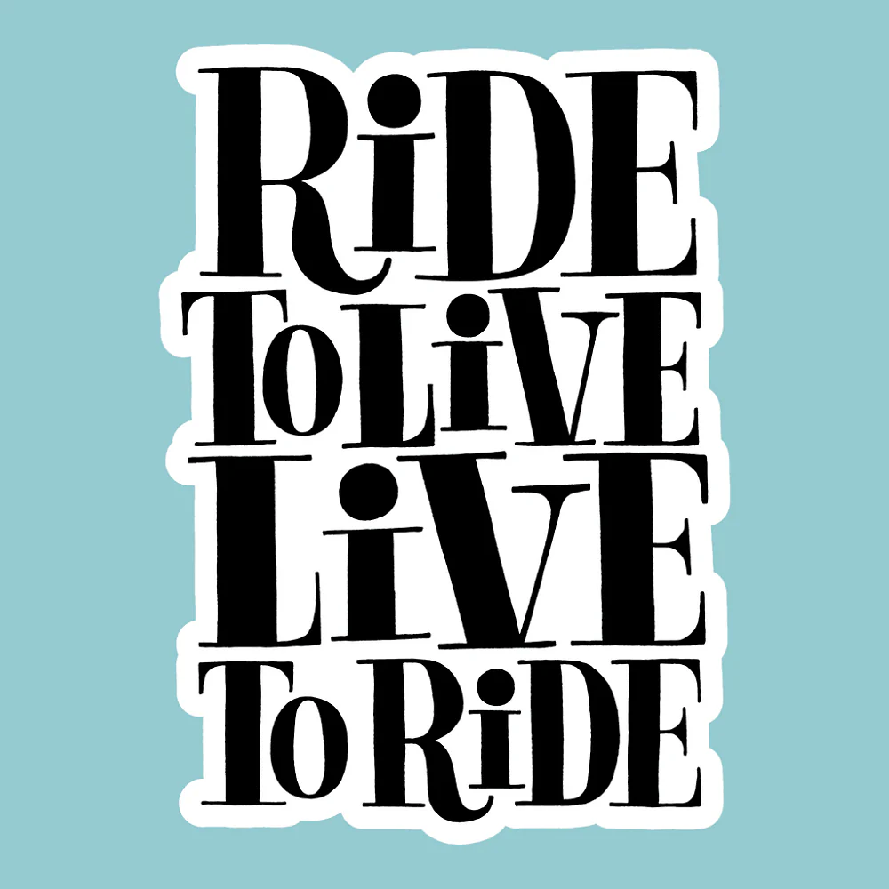 Live To Ride Fabric Panel - Blue