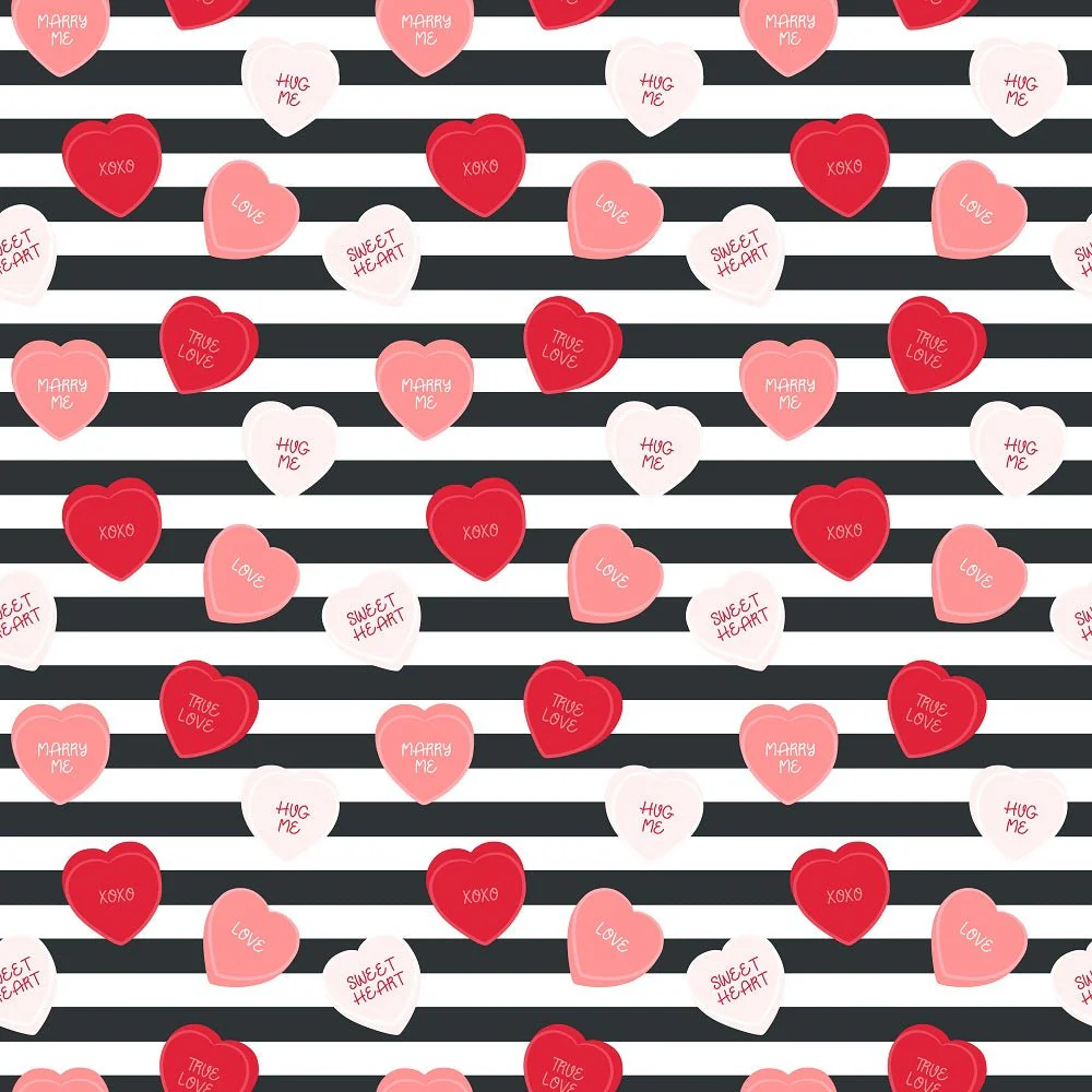 Love is in the Air Candies Stripes Fabric