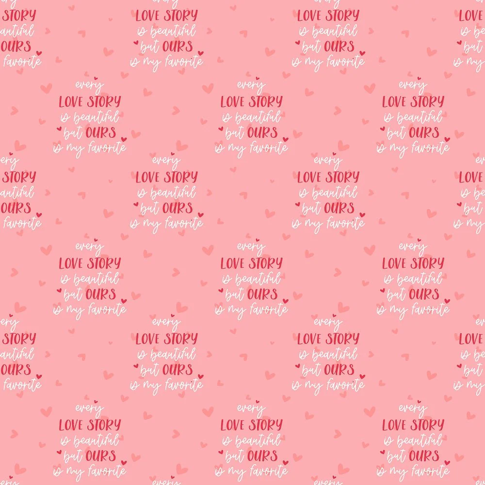 Love is in the Air Every Love Story Fabric - Pink