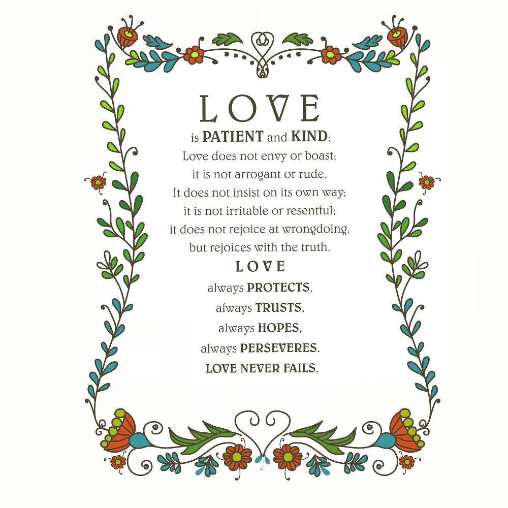 Love Is Patient & Kind Fabric Panel