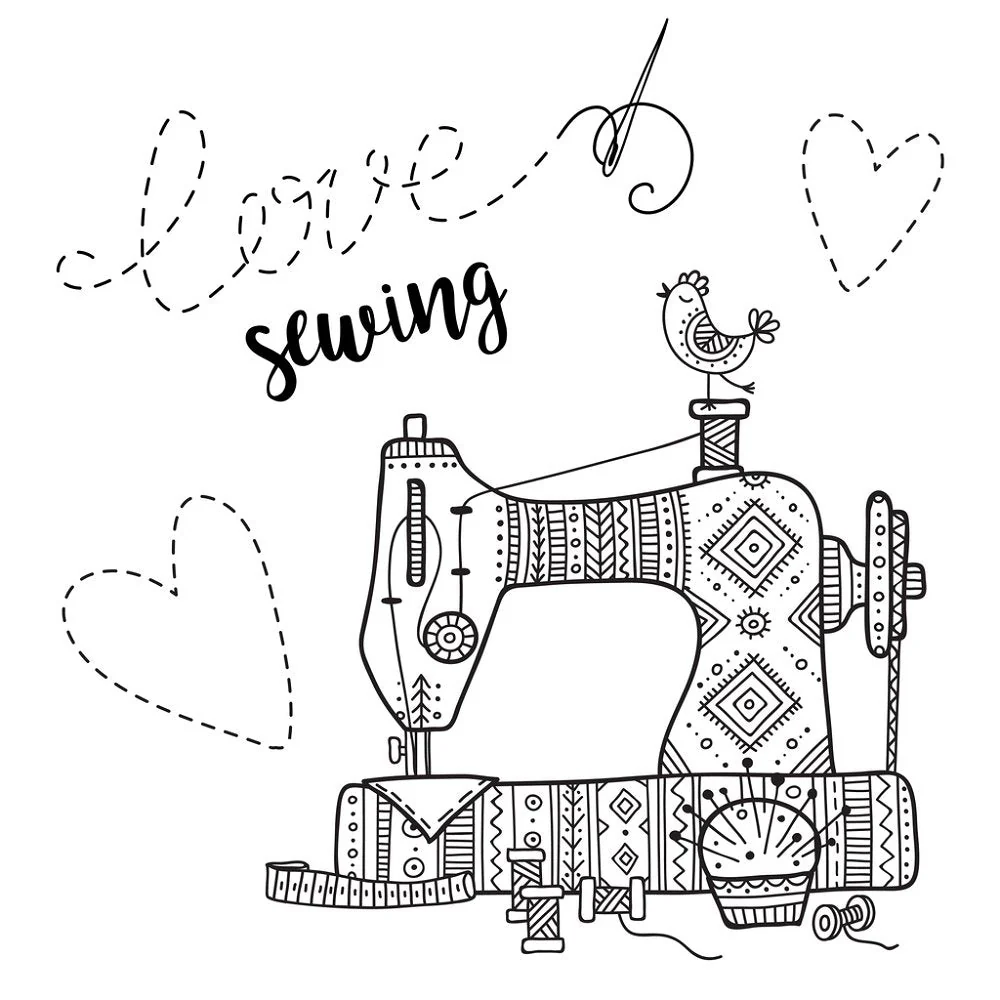 Love Sewing Fabric Panel - Black