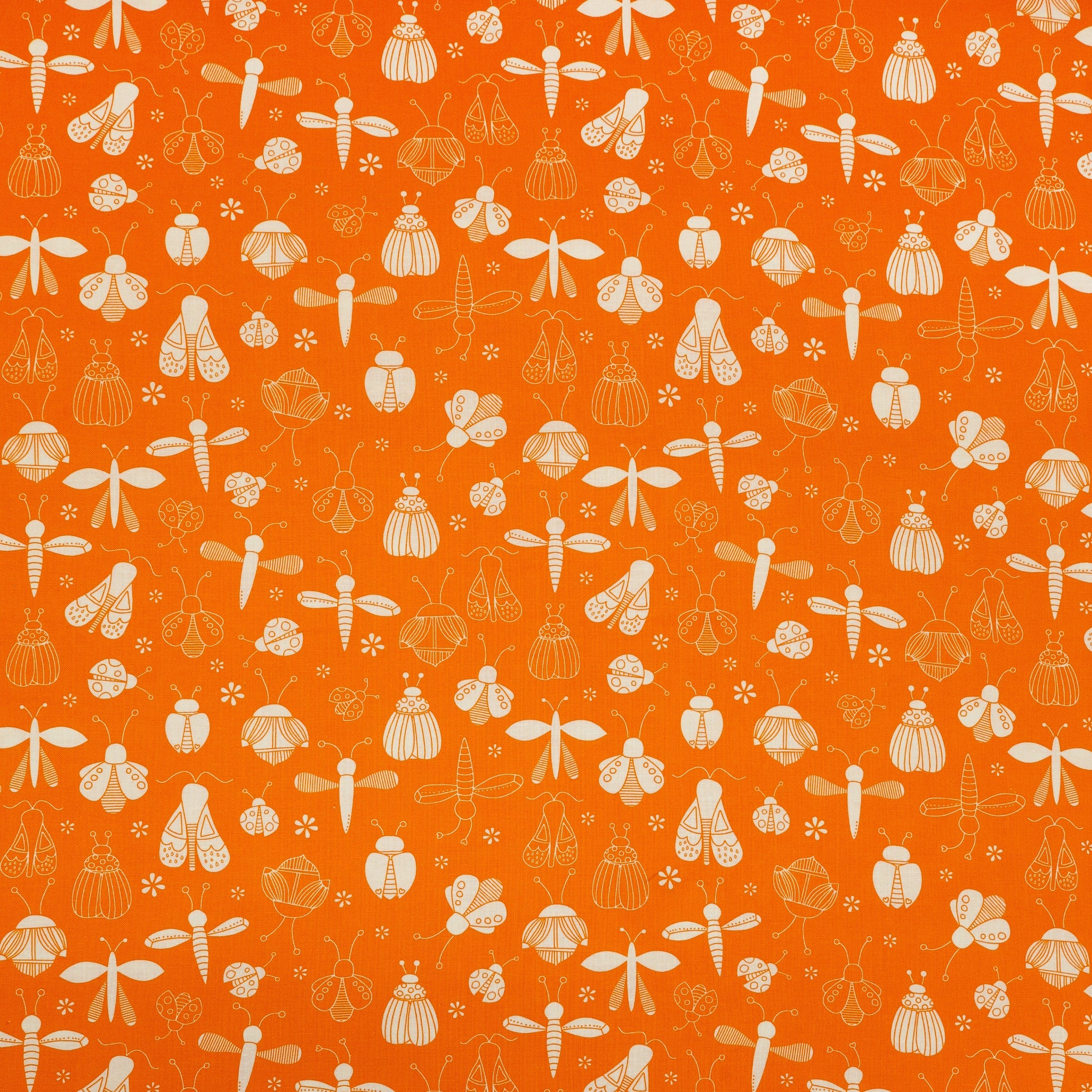 Lucky Bugs Fabric Collection - Bucket of Bugs Tangerine
