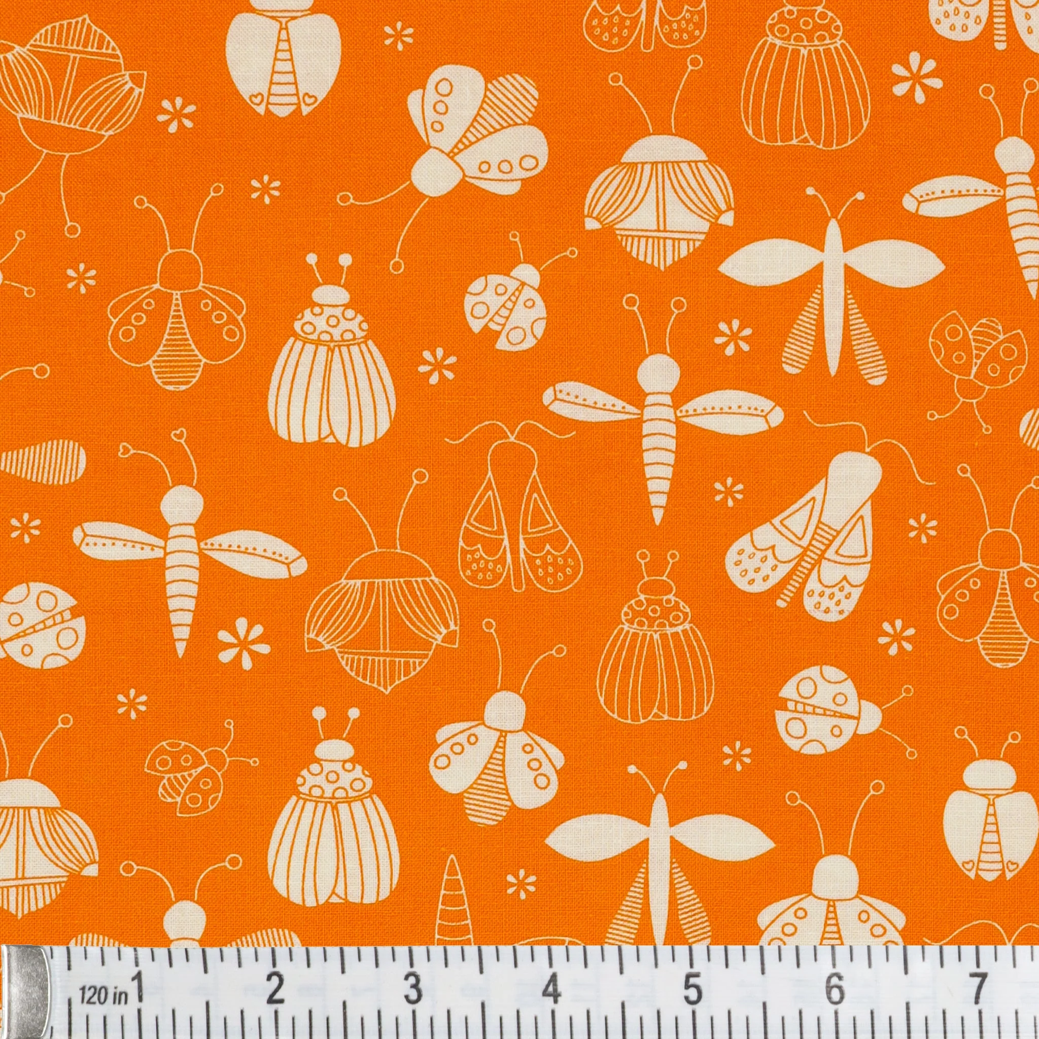 Lucky Bugs Fabric Collection - Bucket of Bugs Tangerine - Image 3