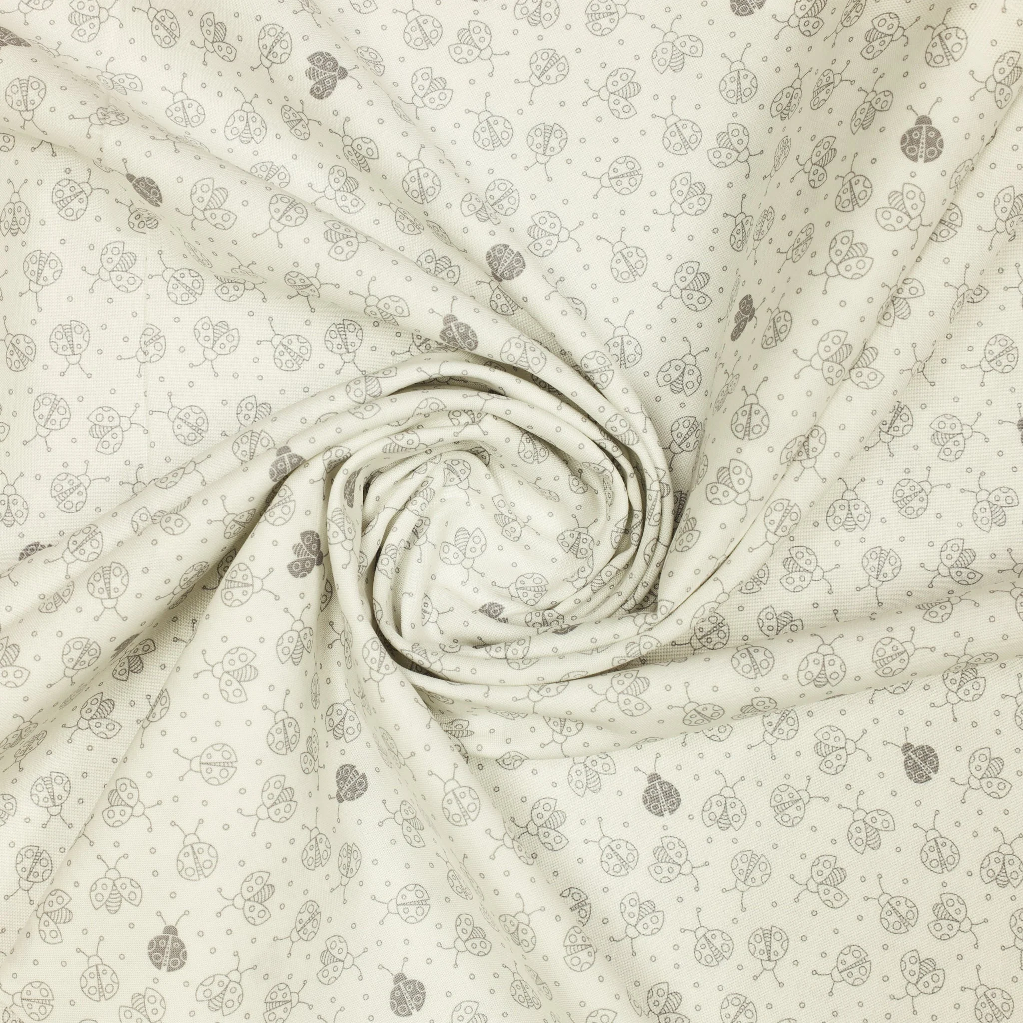 Lucky Bugs Fabric Collection - Lady Lucky Bug White - Image 2
