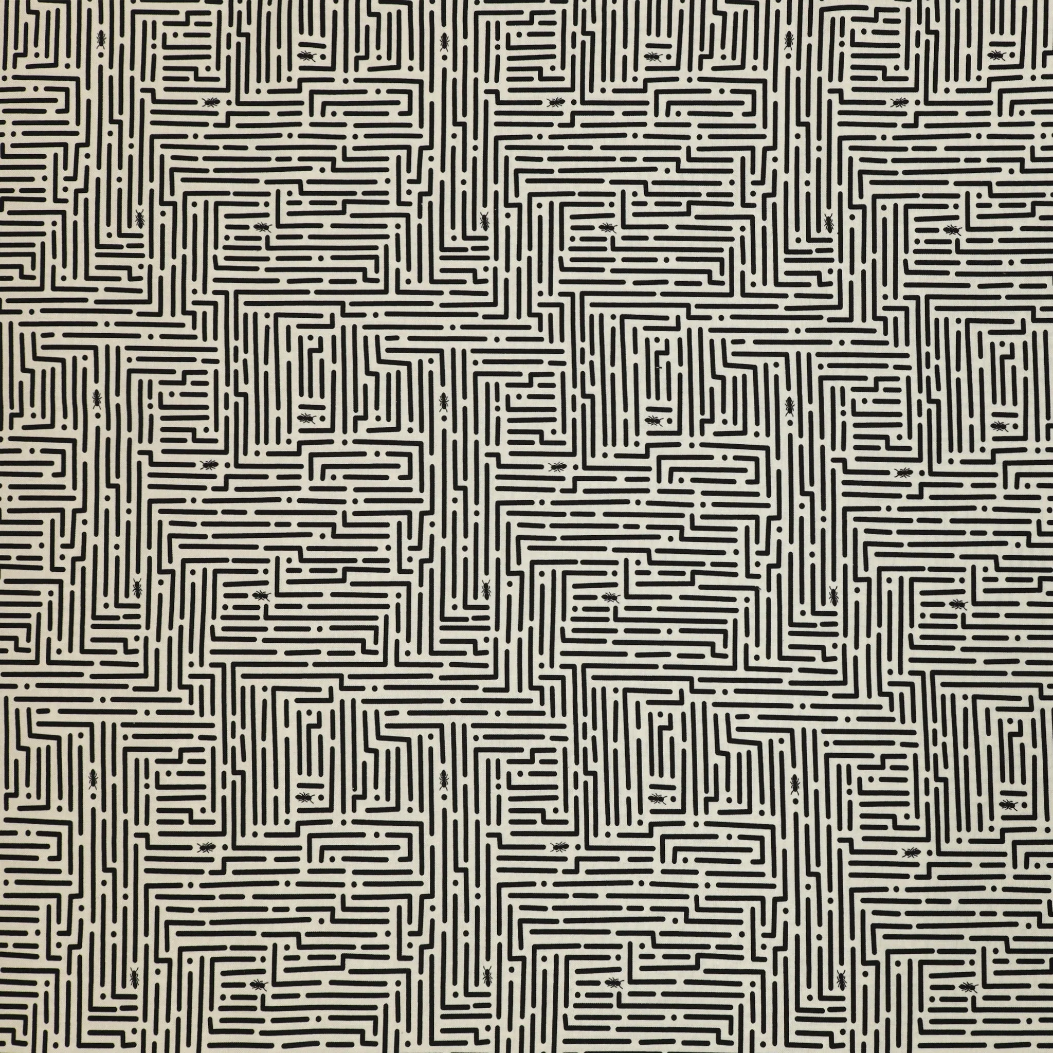 Lucky Bugs Fabric Collection - Mazing Black/White