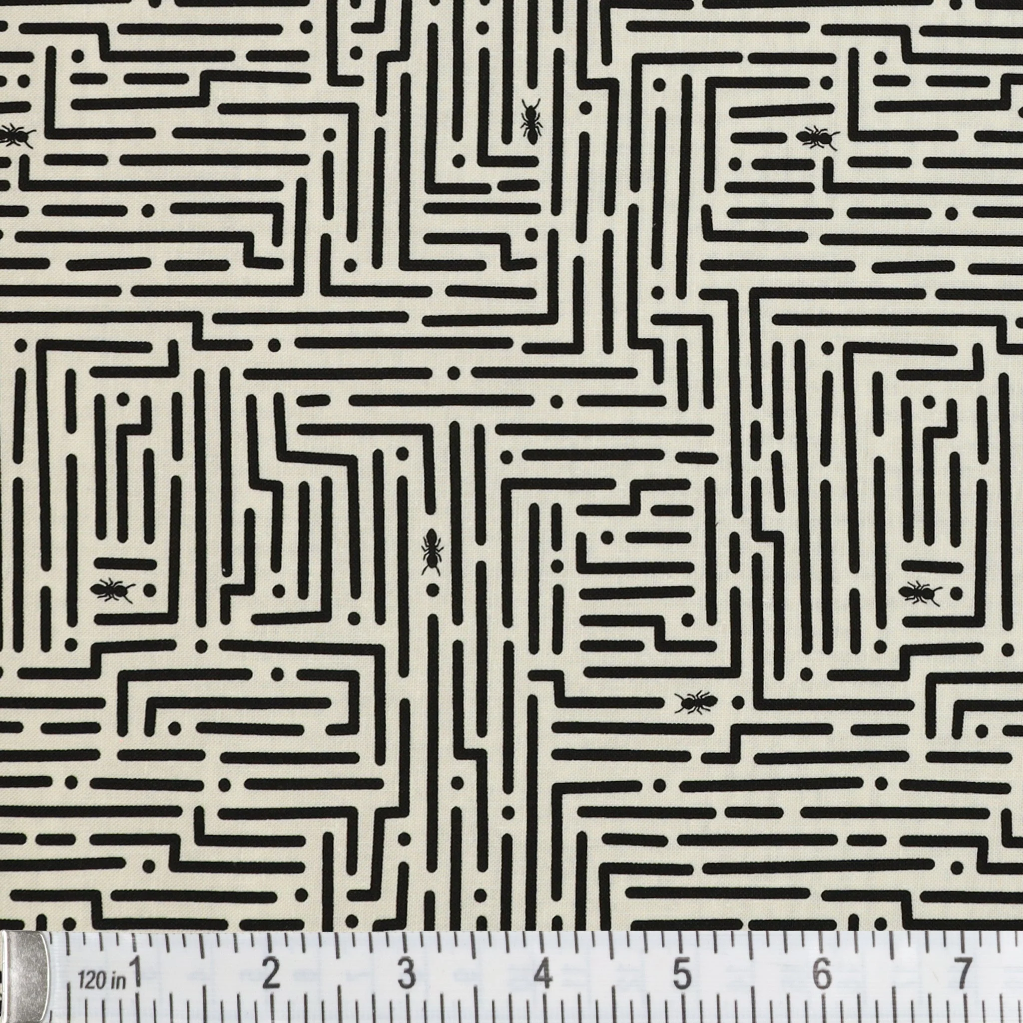 Lucky Bugs Fabric Collection - Mazing Black/White - Image 3