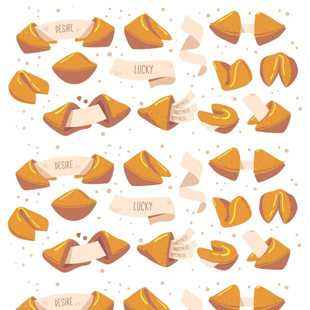 Lucky Fortune Cookies Fabric