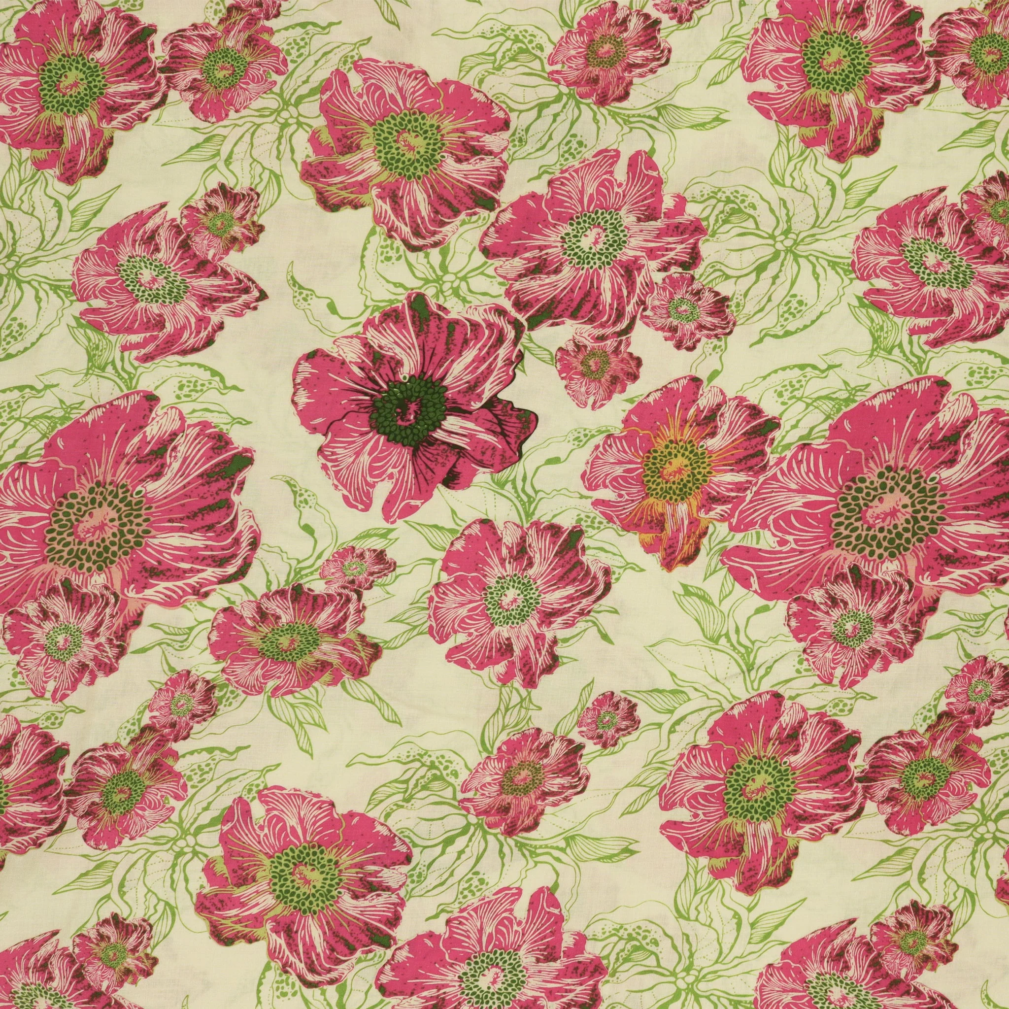 Lush Foliage Vivid Fabric in Rayon