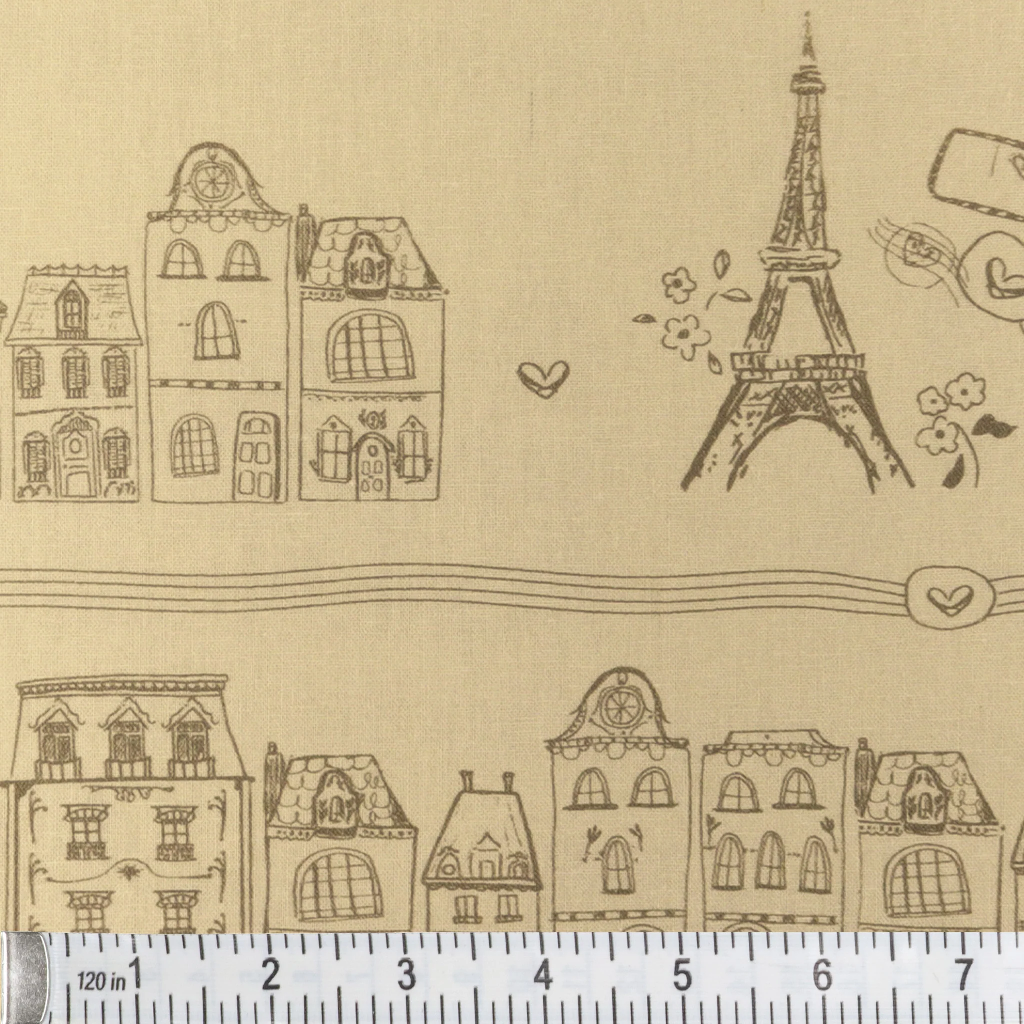 Mademoiselle Fabric Collection - Belle Paris Sepia in Linen Blend - Image 2
