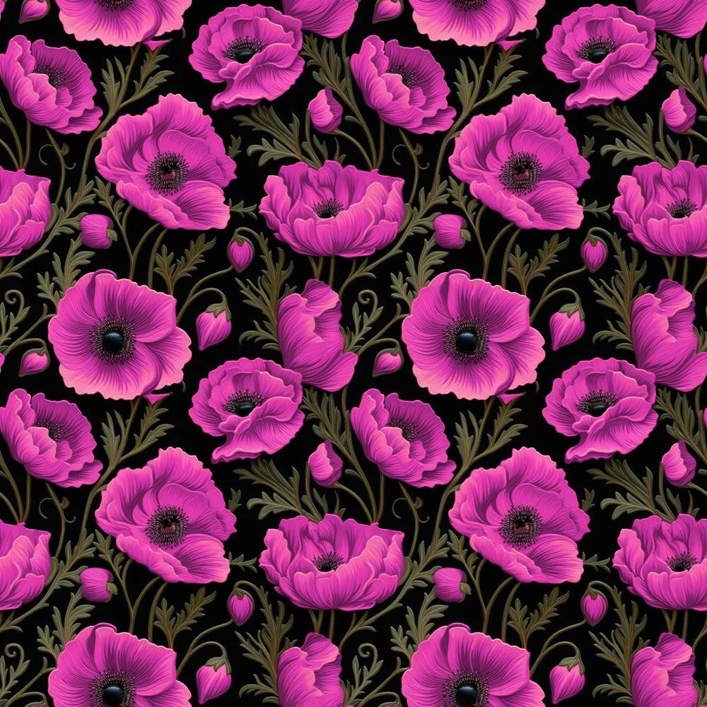 Magenta Poppy Fabric