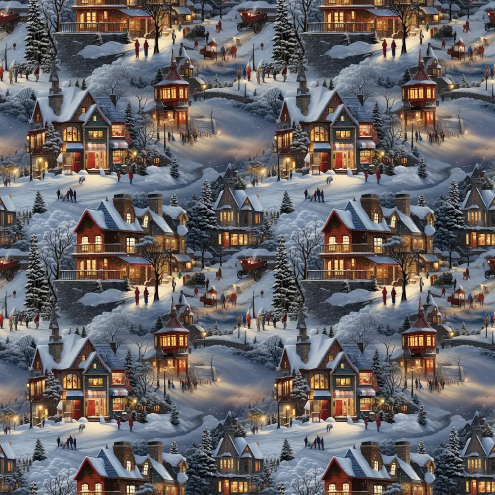 Magical Christmas Village Fabric
