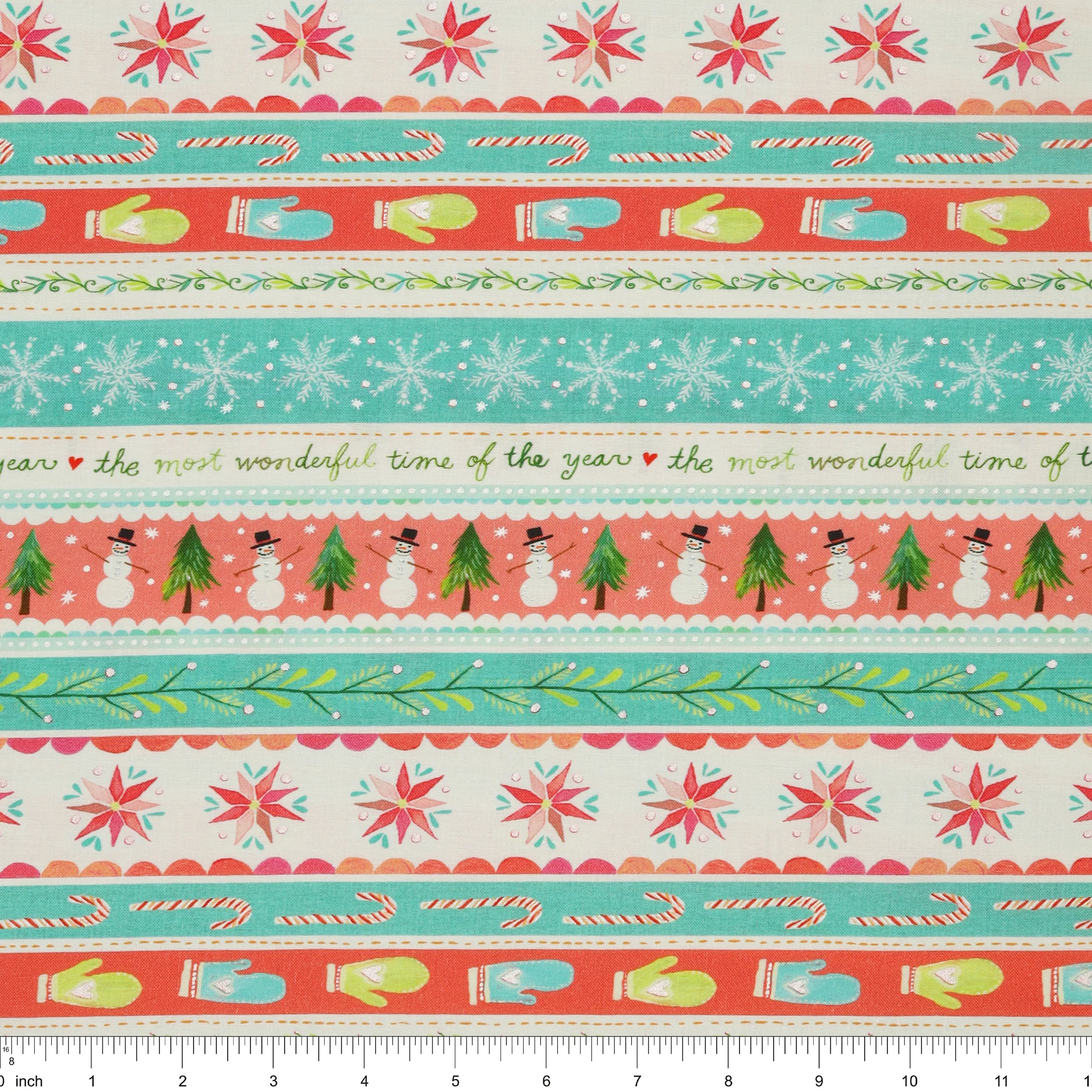 Magical Season Fabric Collection - Painterly Stripe Multi - Image 3
