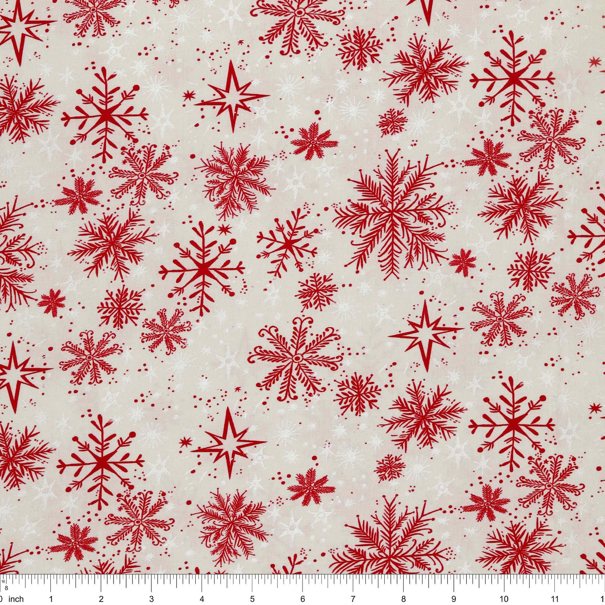 Magical Season Fabric Collection - Snow Frost White/Red - Image 3