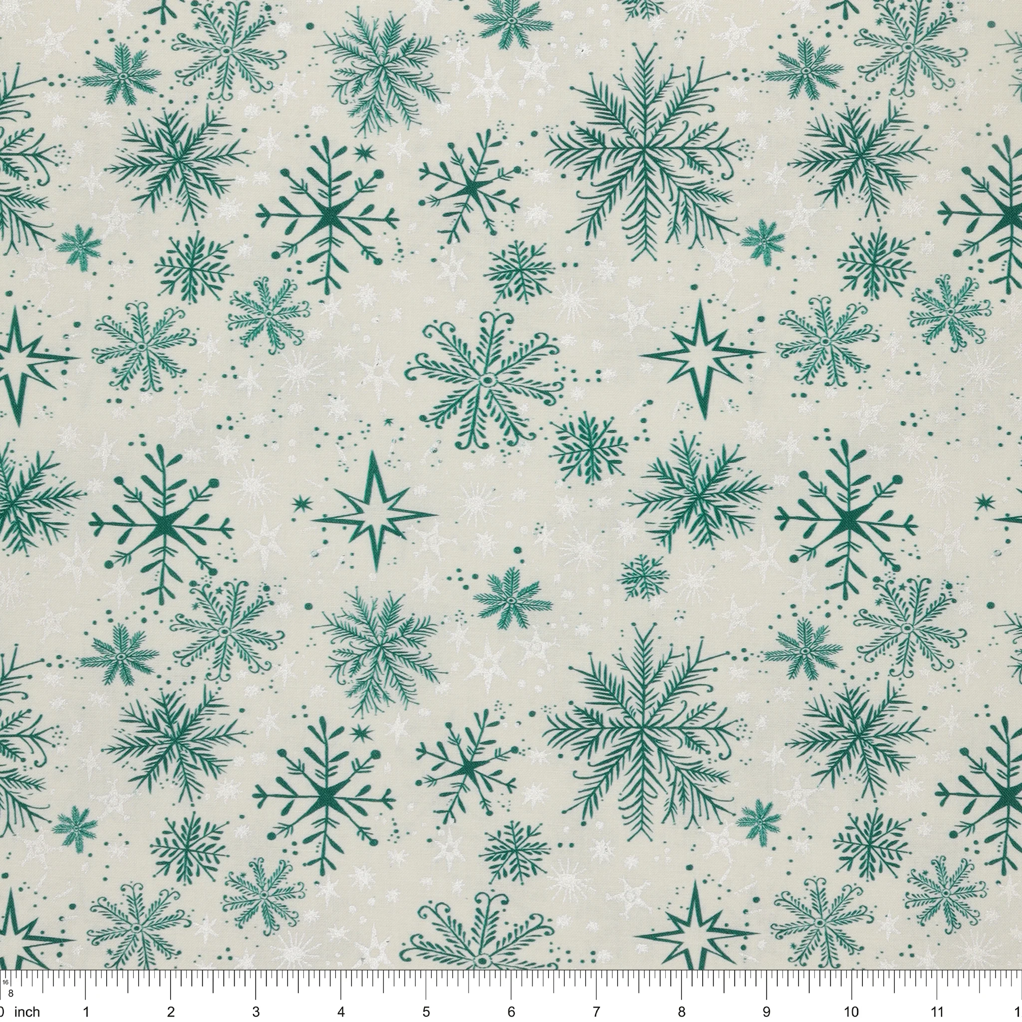 Magical Season Fabric Collection - Snow Frost White/Teal - Image 3