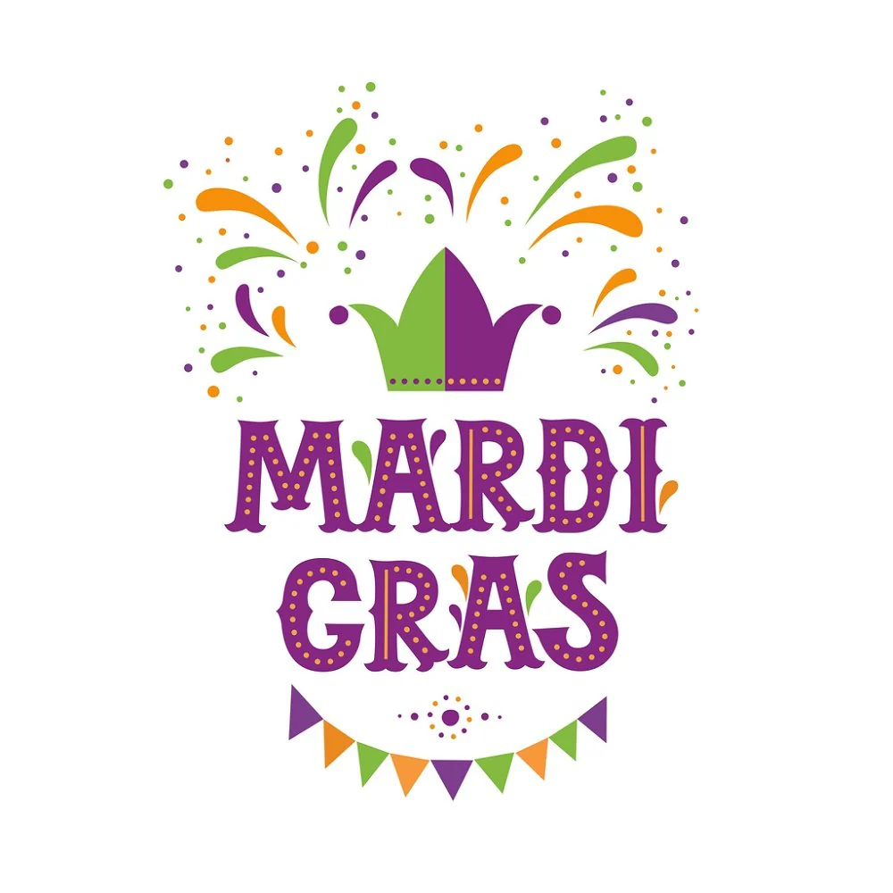 Mardi Gras & Crown Fabric Panel
