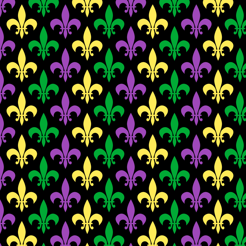 Mardi Gras Fleur-de-lis Fabric - Black