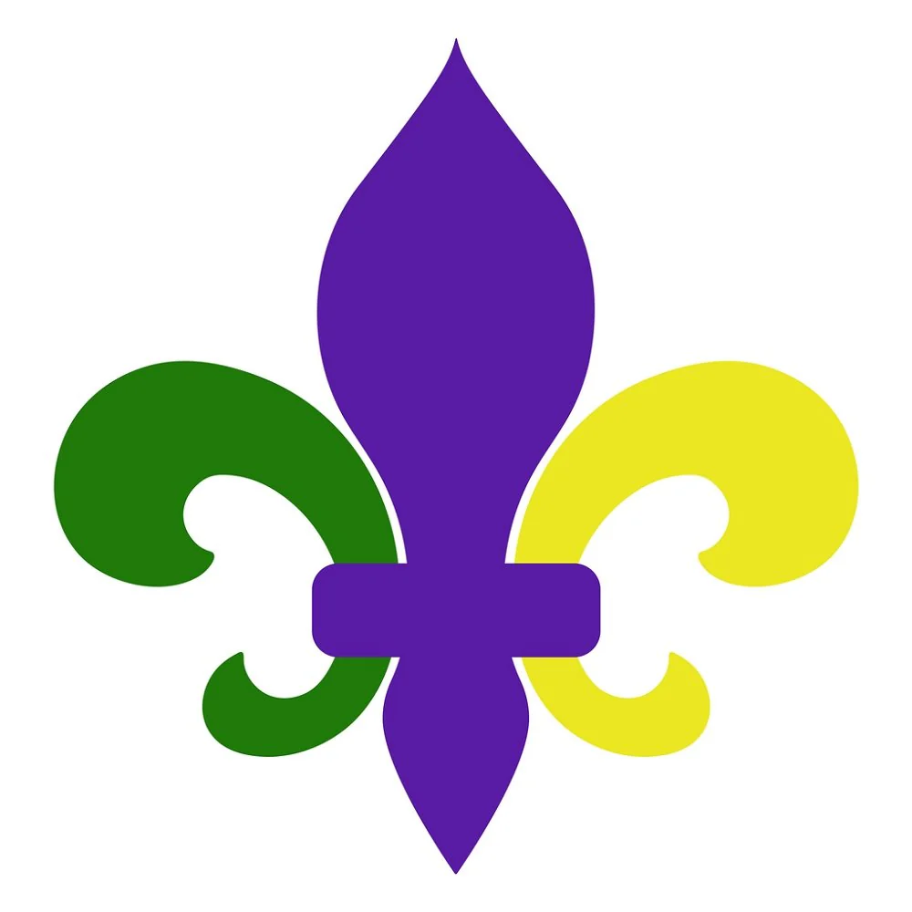 Mardi Gras Fleur-de-lis Fabric Panel