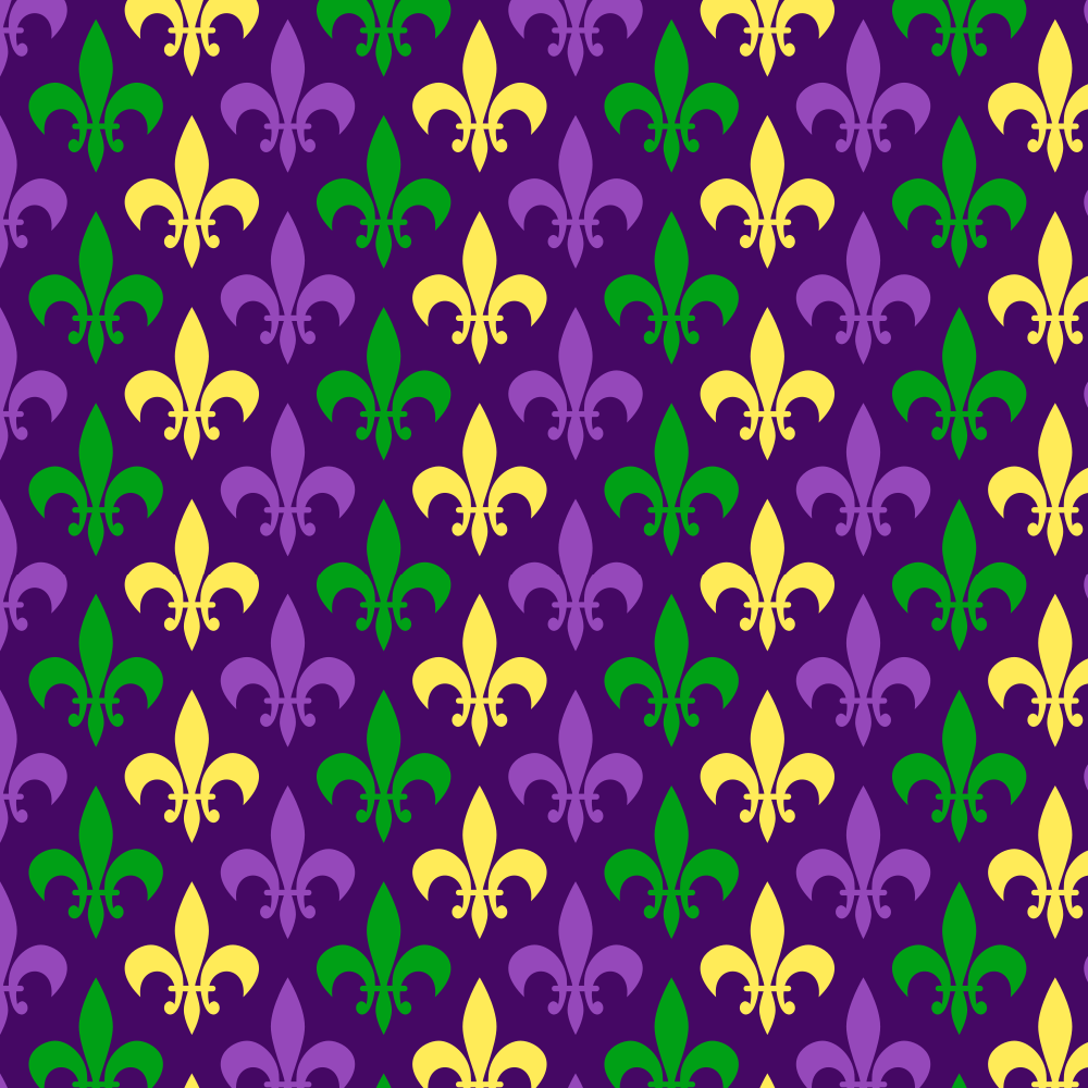 Mardi Gras Fleur-de-lis Fabric - Purple