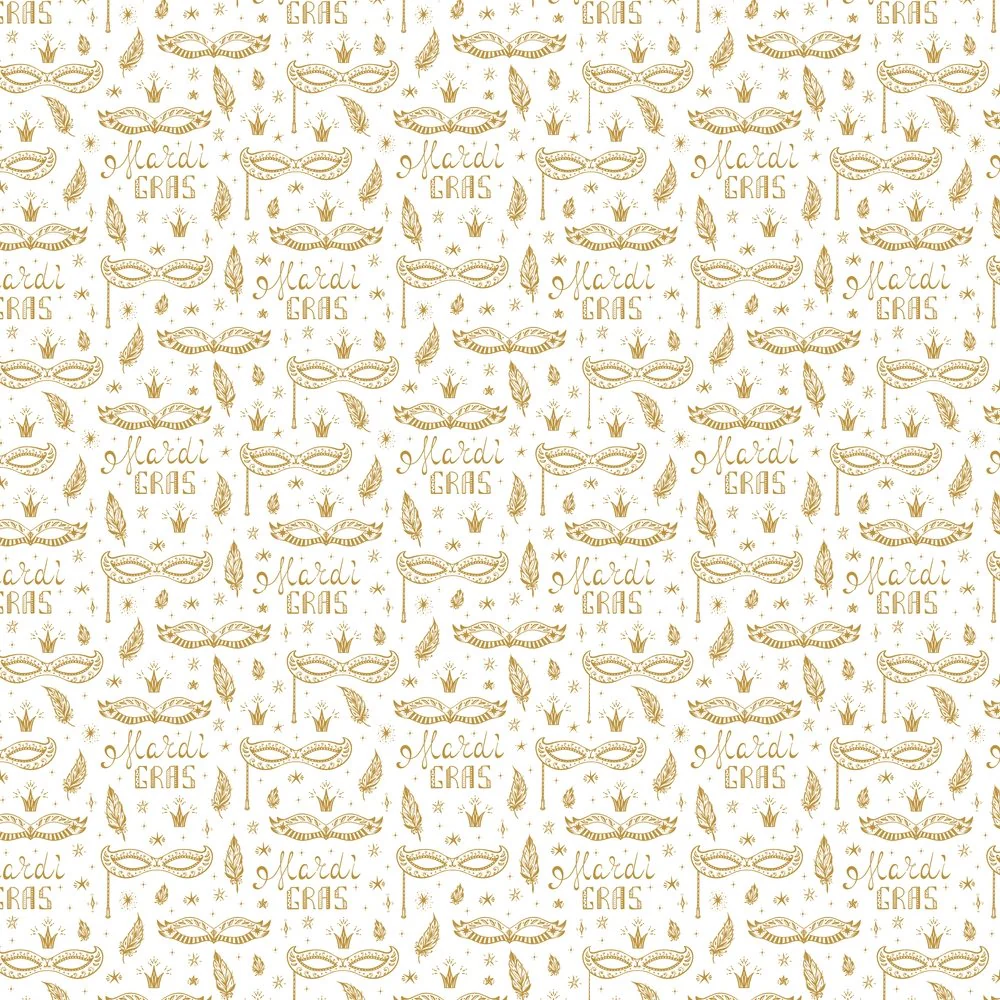 Mardi Gras Parade Fabric - Gold