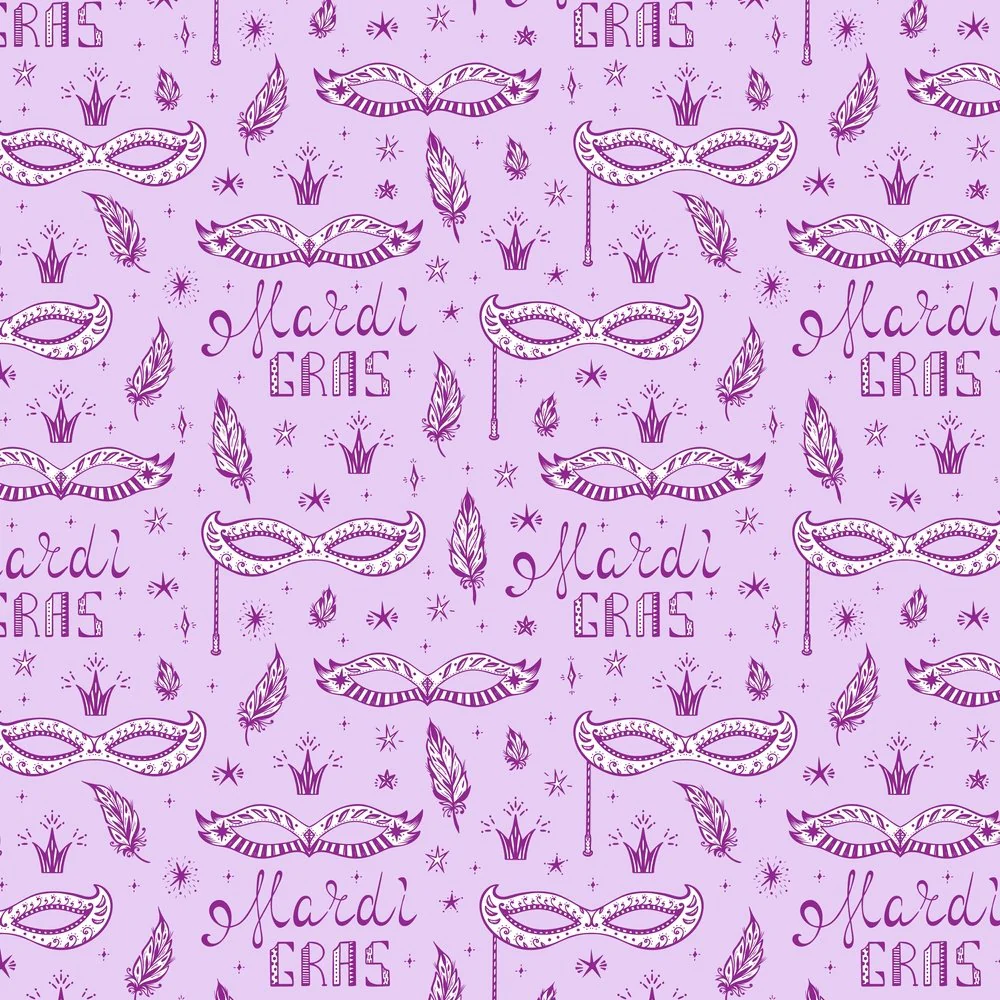 Mardi Gras Parade Fabric - Purple