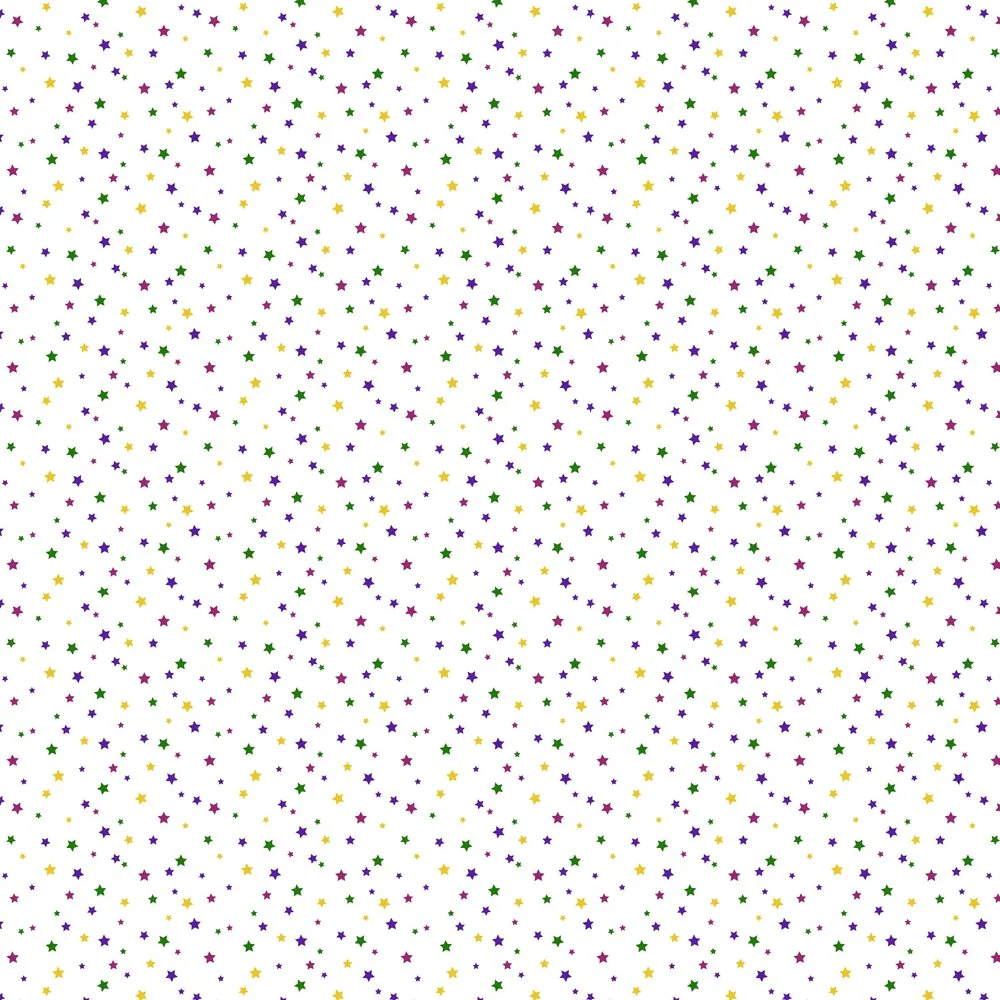 Mardi Gras Stars Fabric