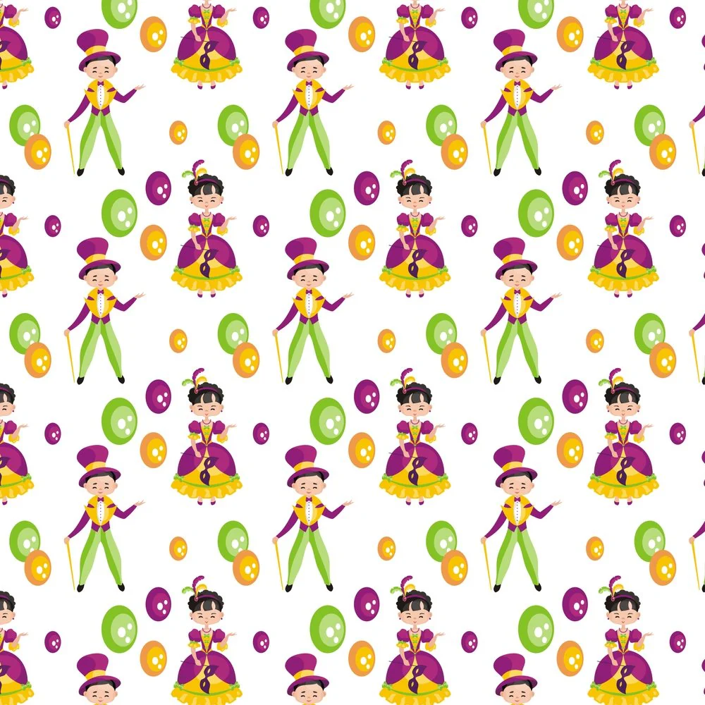 Mardi Gras Theme Parade Fabric - Variation 1