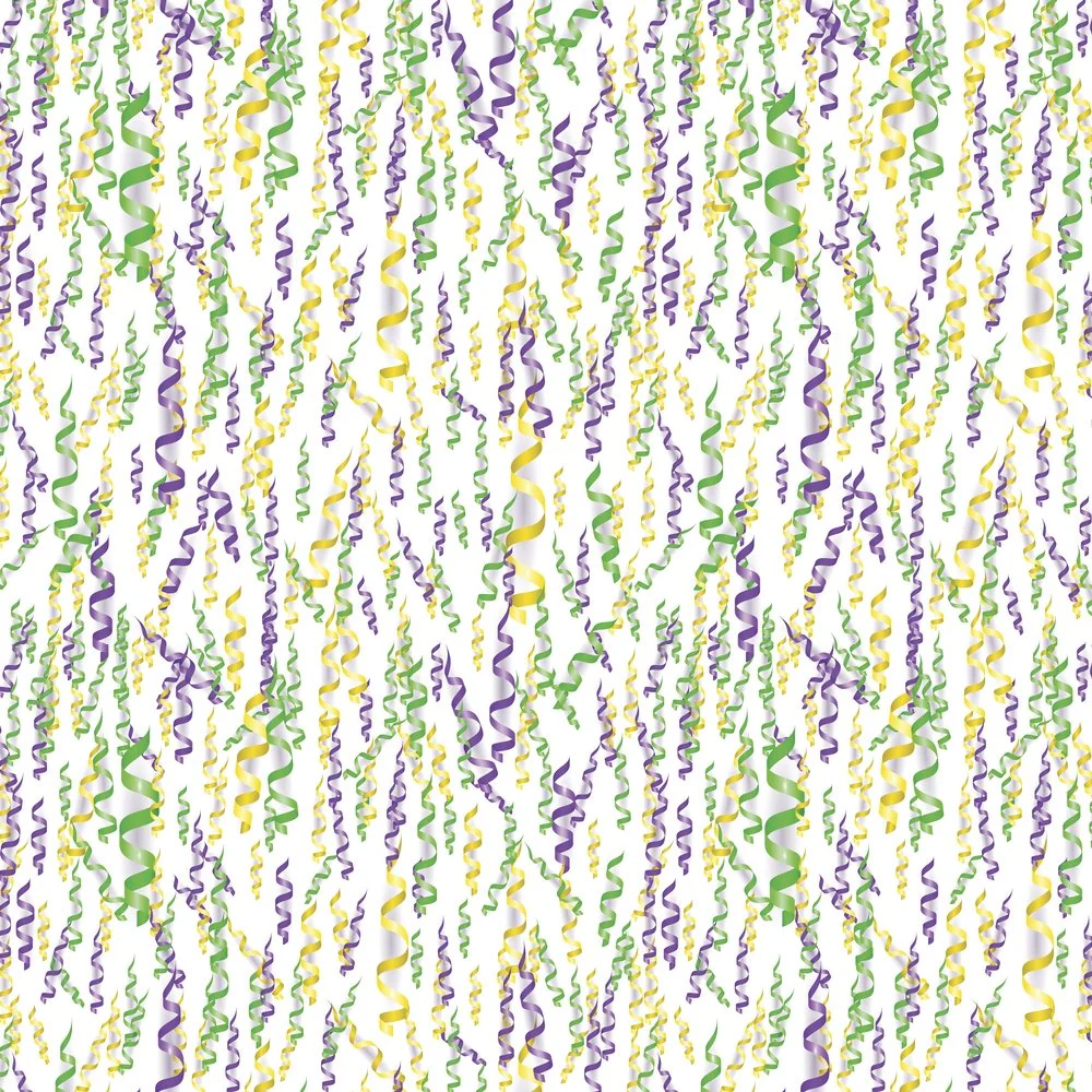 Mardi Gras Theme Ribbon Fabric