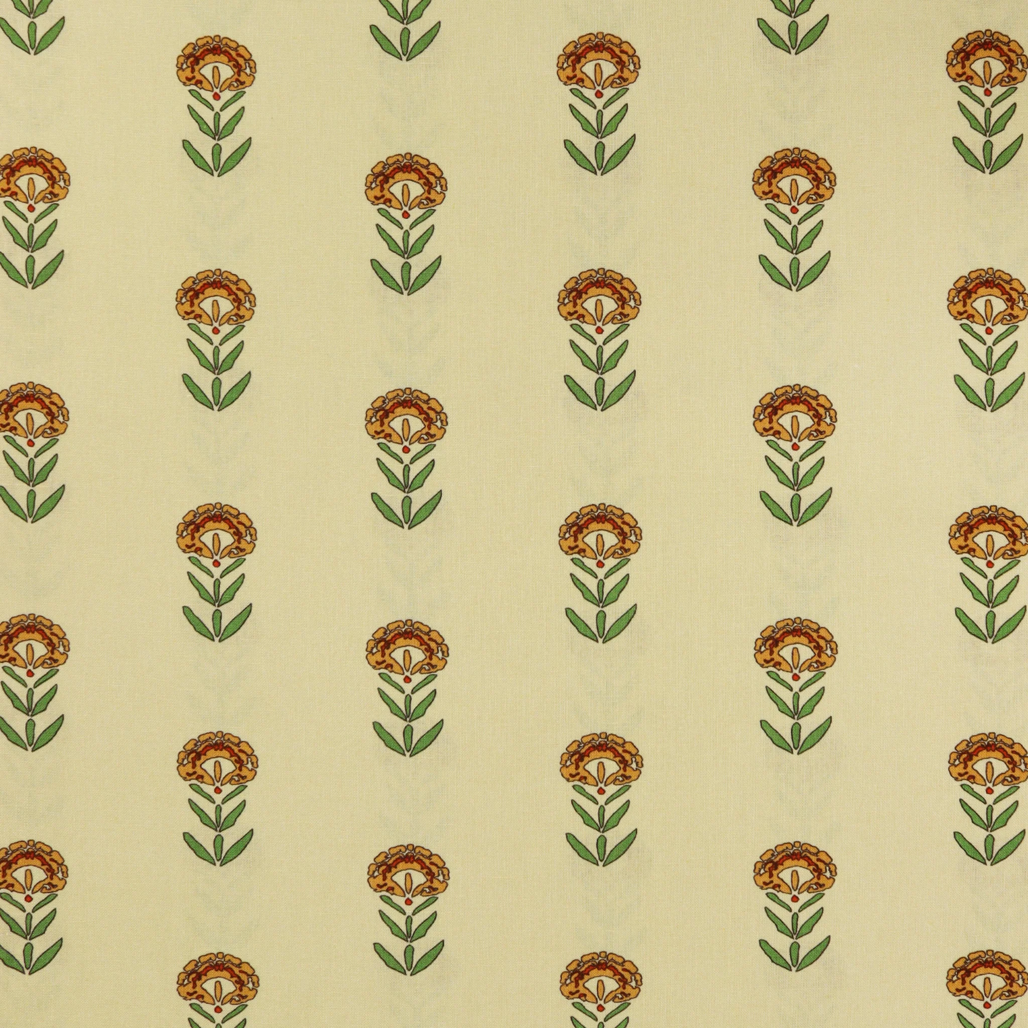 Marigold Fabric Collection - Front Yard Marigolds in Linen Blend
