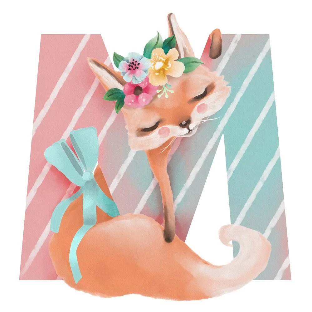 Marvelous Fox "M" Fabric Panel
