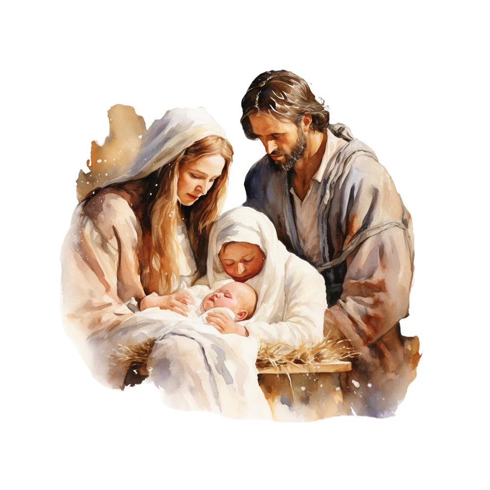 Mary, Joseph, & Baby Jesus Fabric Panel