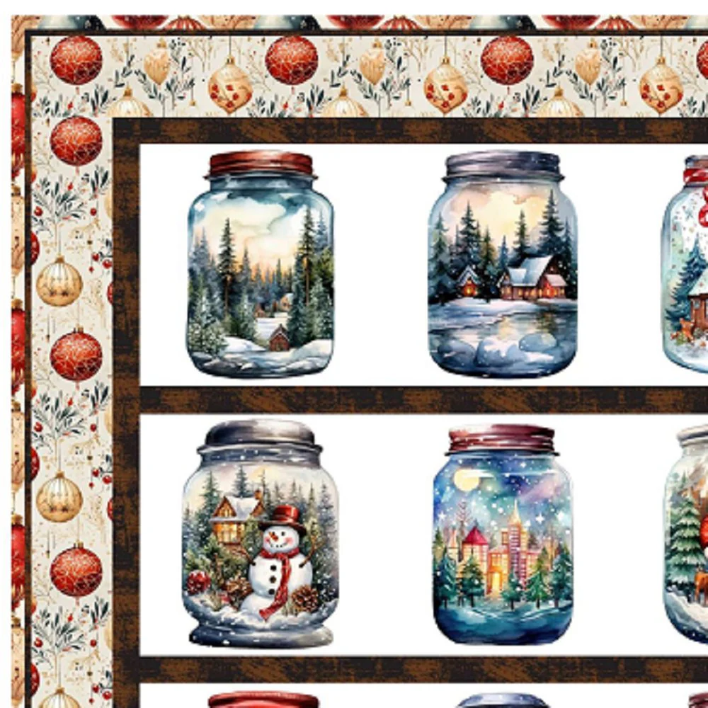 Mason Jar Quilt Kit - Christmas in a Jar 54 1/2" x 68 1/2" - Image 3