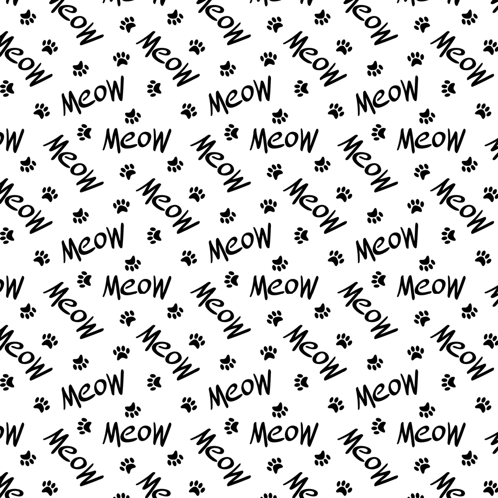 Meow & Paws Fabric - Black