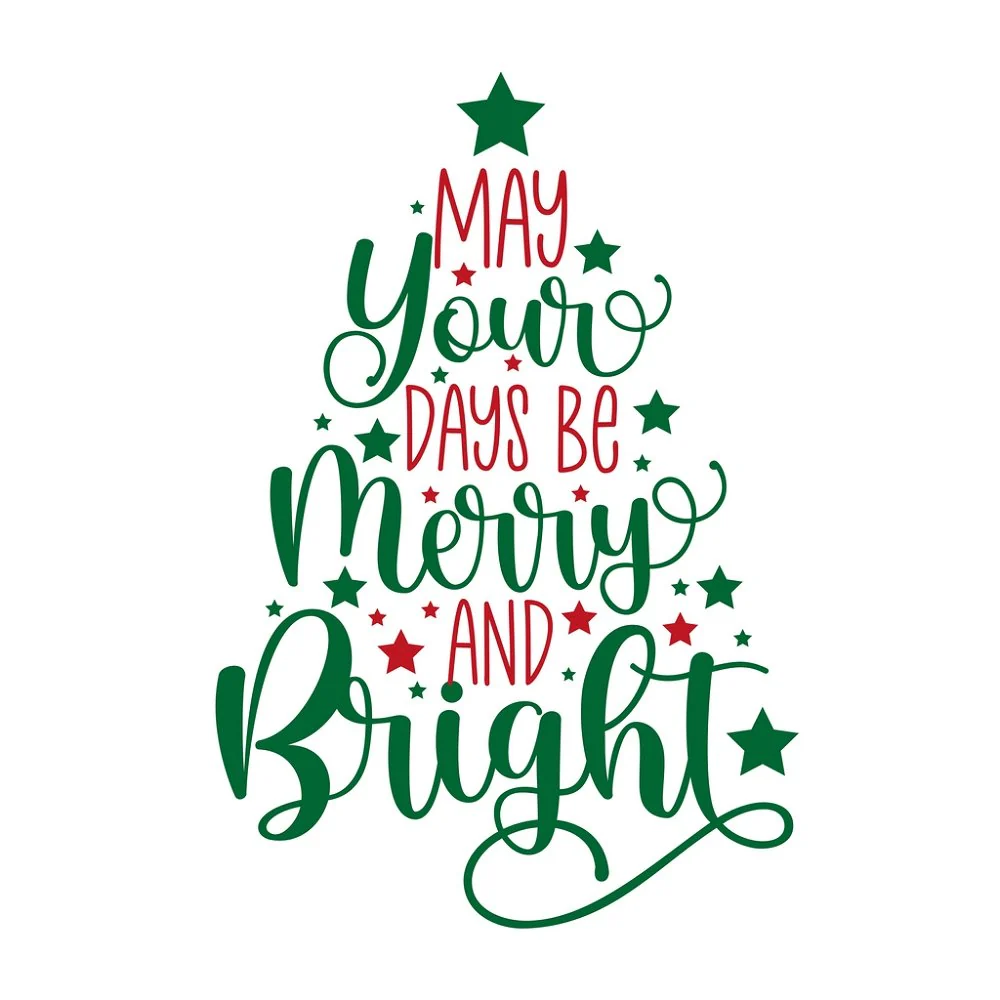 Merry & Bright Fabric Panel - White
