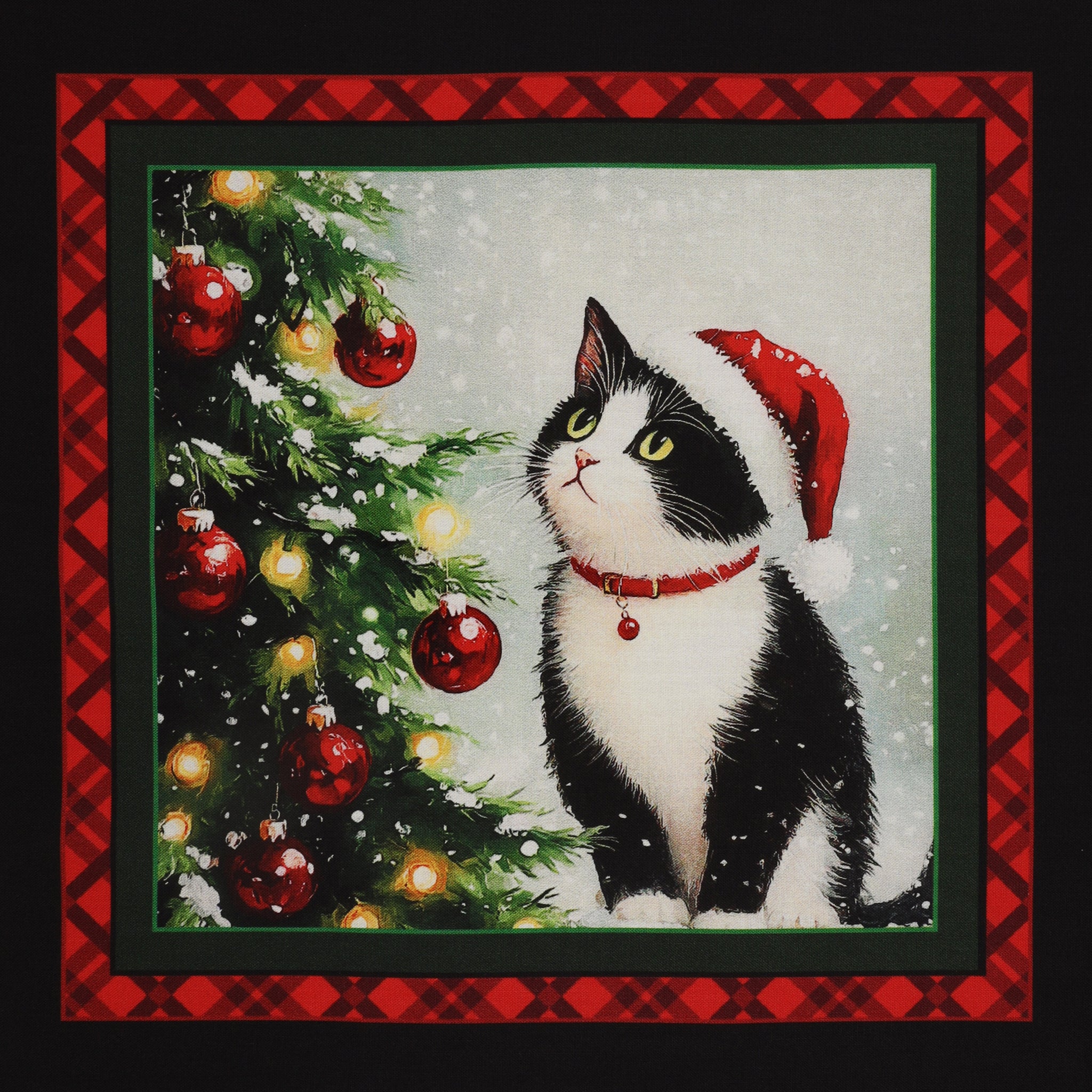 Merry Cats Fabric Collection - Merry Cats Panel Black/Multi - Image 6