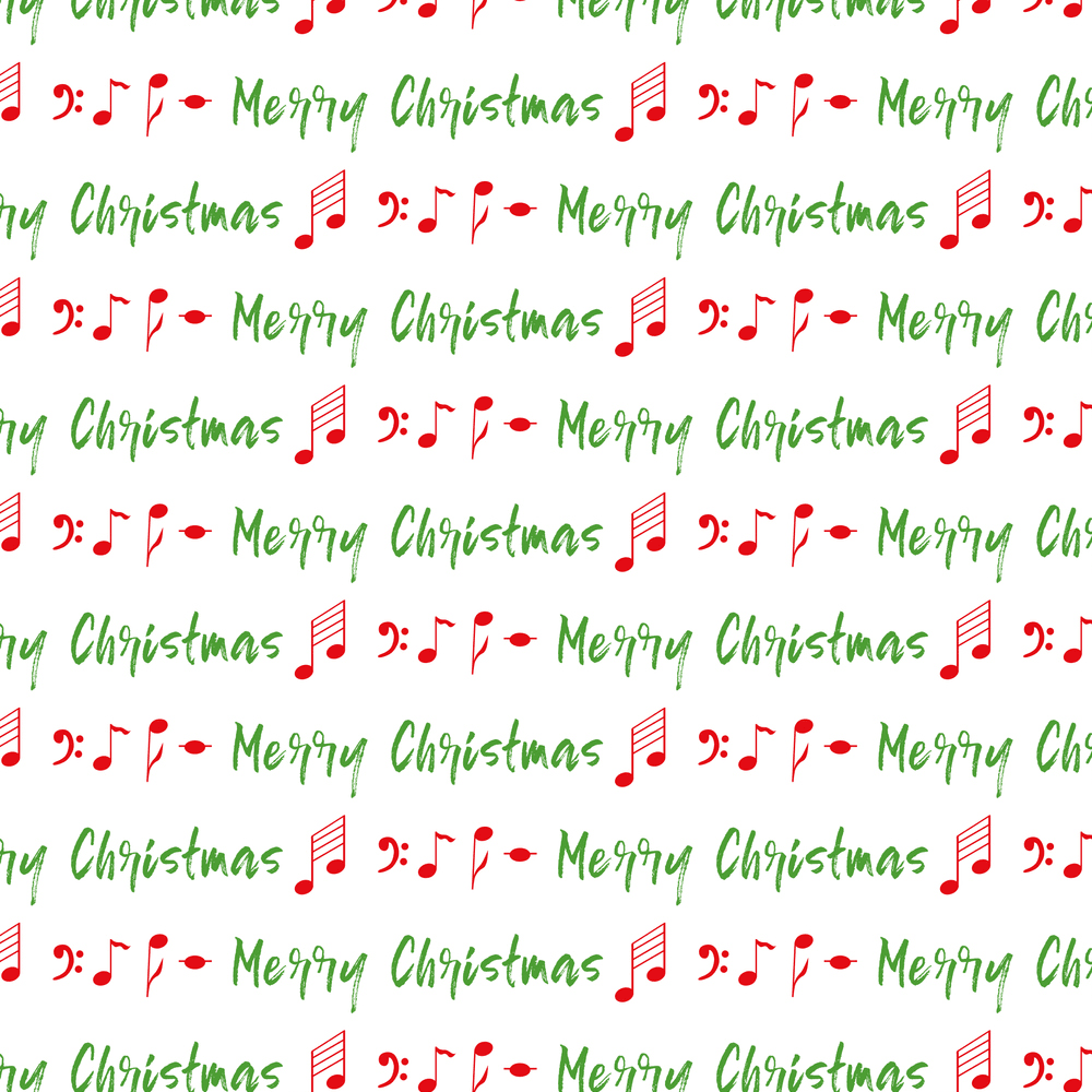 Merry Christmas Assorted Musical Notes And Wording Fabric