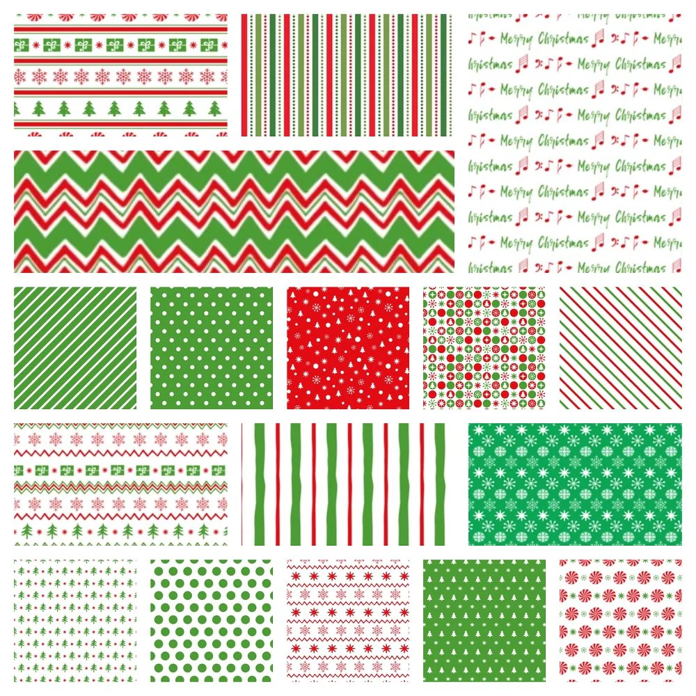Merry Christmas Basics Fat Quarter Bundle - 17 Pieces