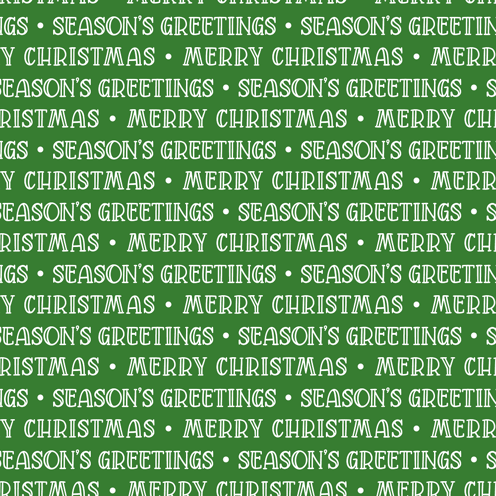 Merry Christmas Seasons Greetings Font Fabric - Green